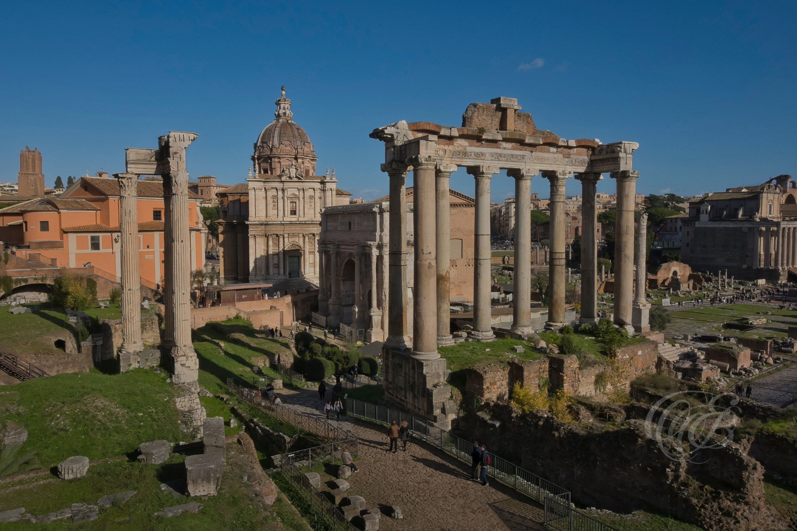 The Roman Forum preserves the political, religious, and civic heart of ancient Rome, where temples, basilicas, and public spaces shaped the development of one of history’s most influential civilizations. As daylight fades, the ruins reveal the enduring presence of a site that served as the center of Roman public life for centuries. Eduardo Bartoli Travel Photography.