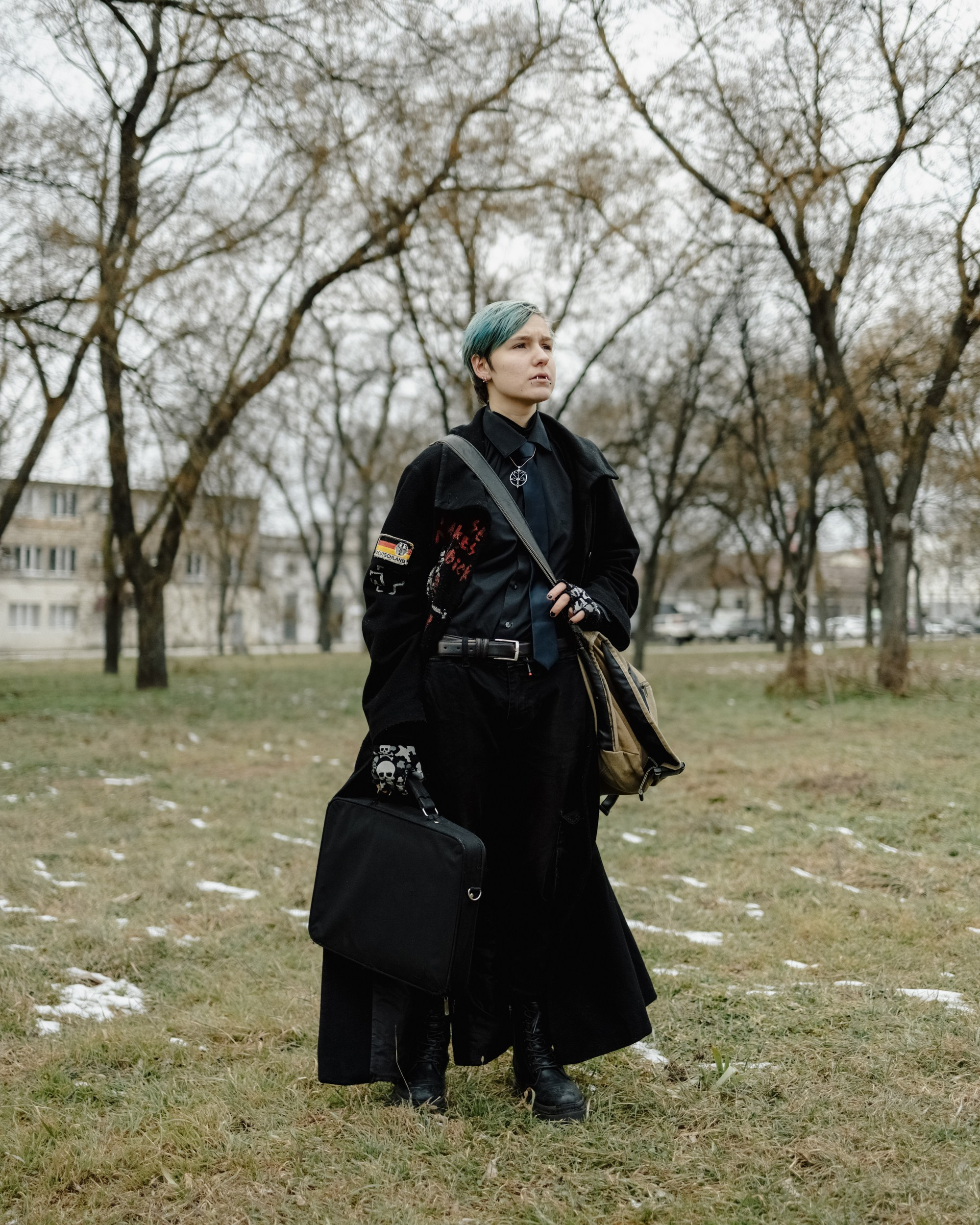 Victor, 18, artist and transgender man, poses for a portrait in Tiraspol. He dreams of leaving Transnistria to study in Scandinavia, a region he sees as more accepting. Transnistria remains highly conservative, with LGBTQ+ individuals facing violence and little protection from authorities. Incidents of beatings or even killings are rarely reported in the media. Even Tiraspol’s former gay bar, a rare safe space, was shut down under unclear circumstances.
