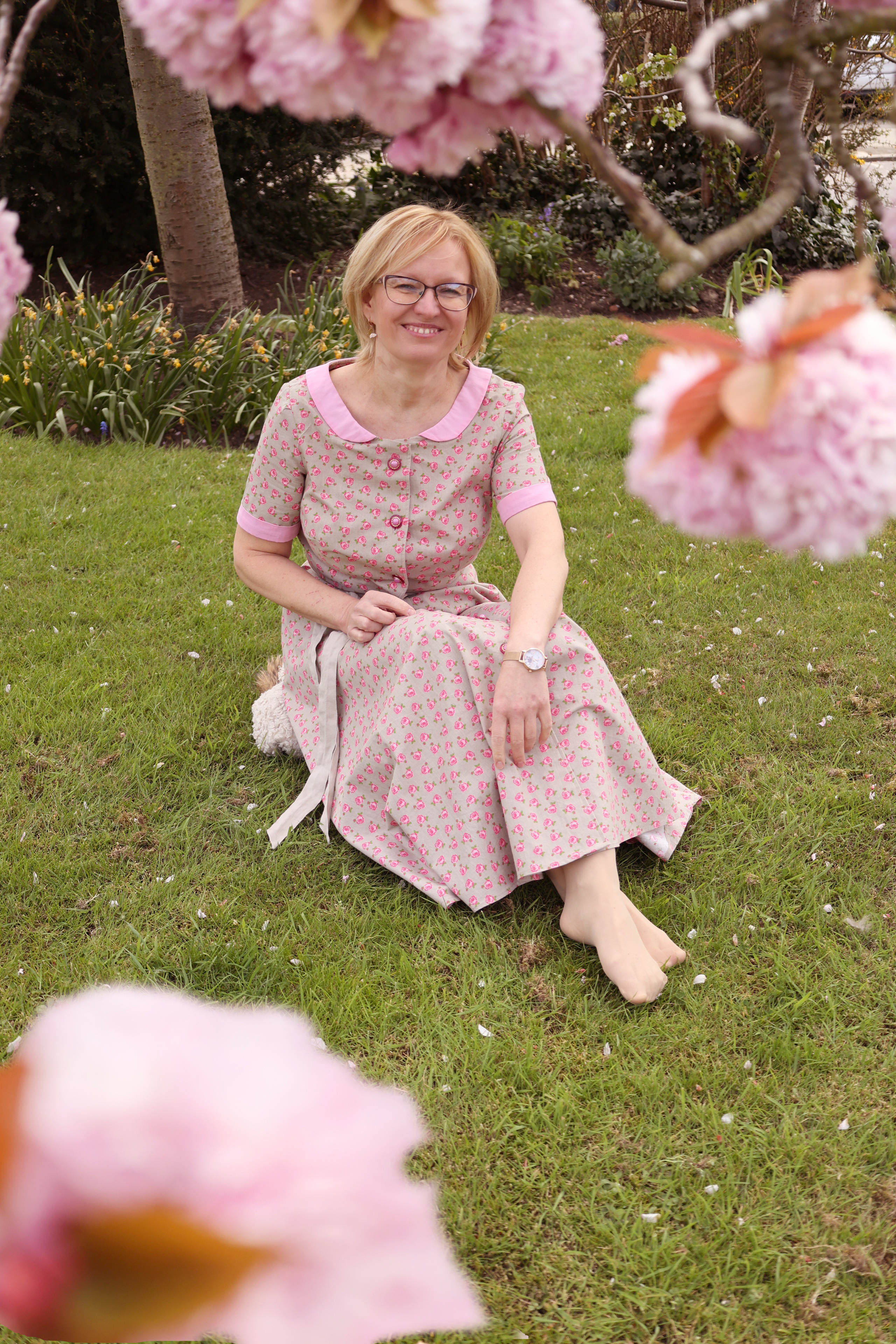 Afternoon in pink, cherry blossoms in Wimbledon London. Couples and portraits photographer Wimbledon London