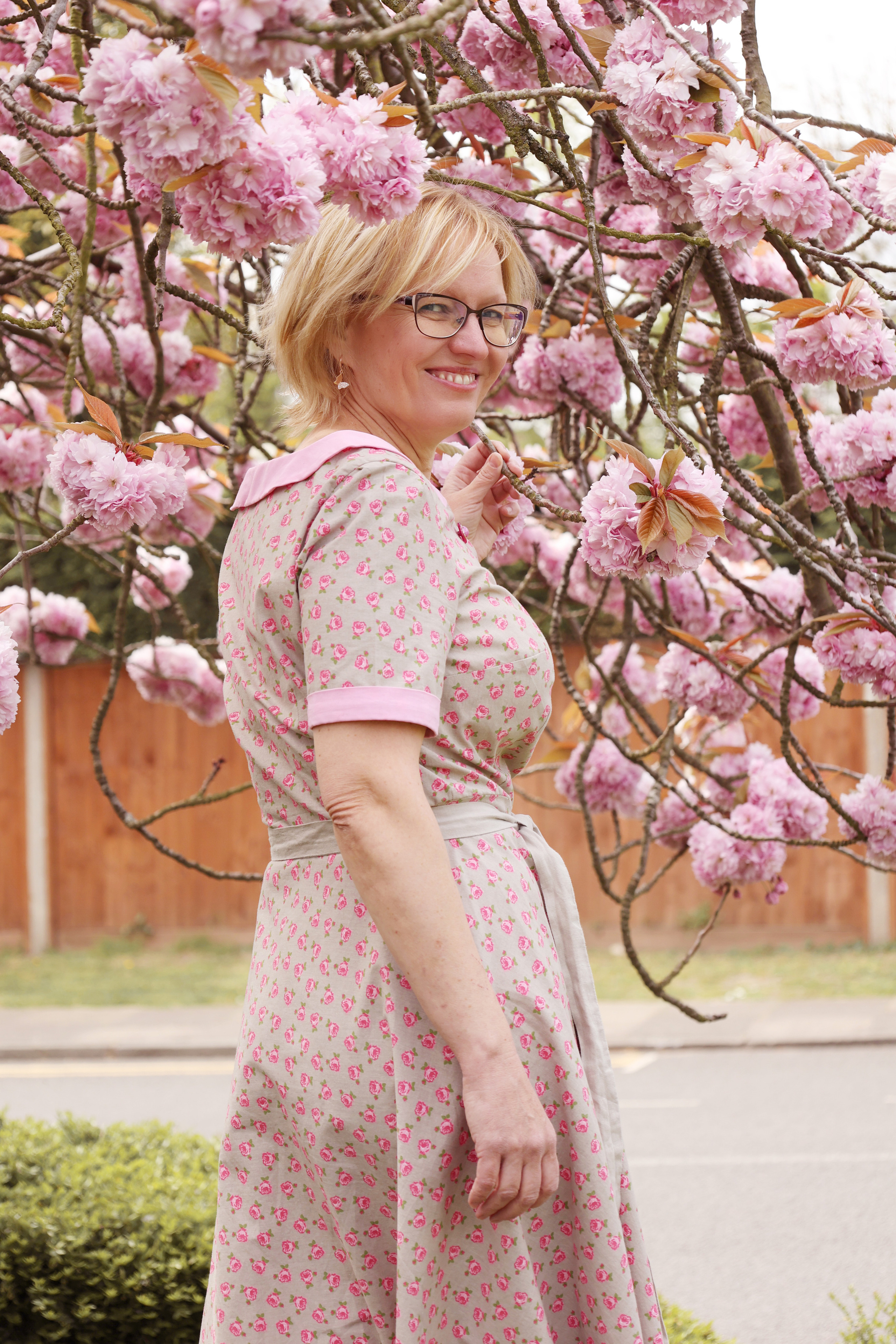 Afternoon in pink, cherry blossoms in Wimbledon London. Couples and portraits photographer Wimbledon London