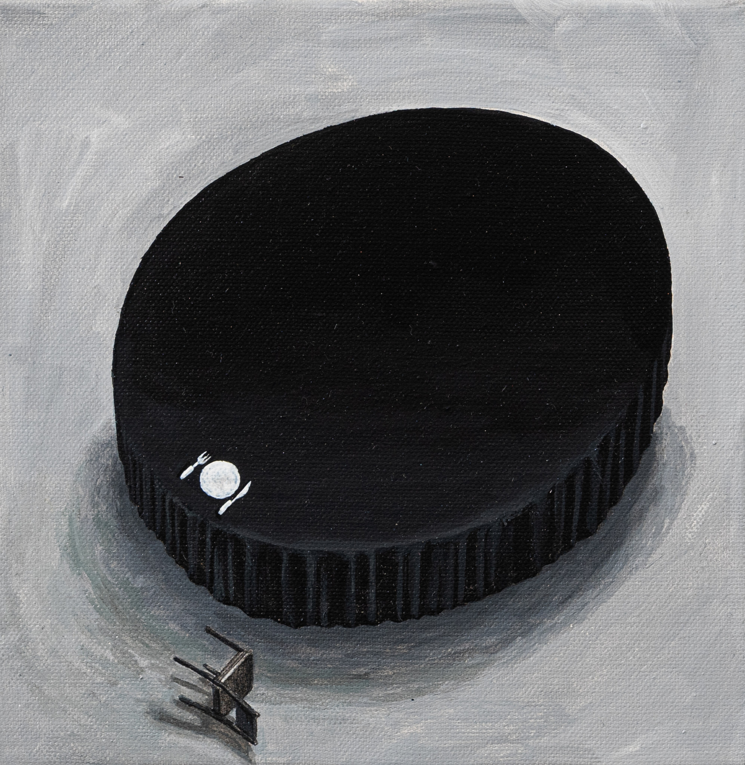 Scène.2023.20x20cm.Peinture à l’huile sur toile