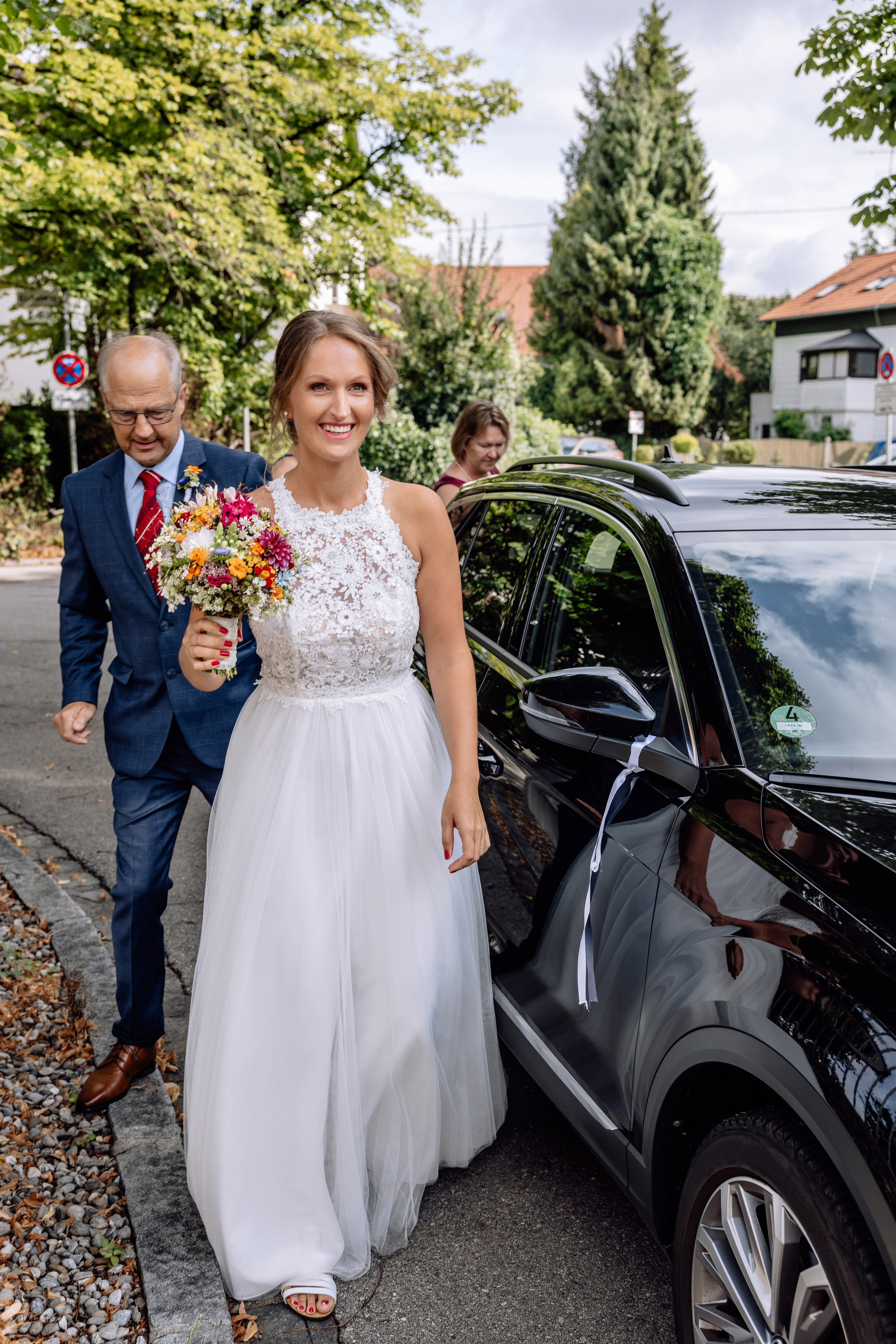 Sandra und Kevin: Standesamt Unterföring und Friedensengel. Hochzeitsfotograf München Taufe Familienfotograf Tanja Mauke
