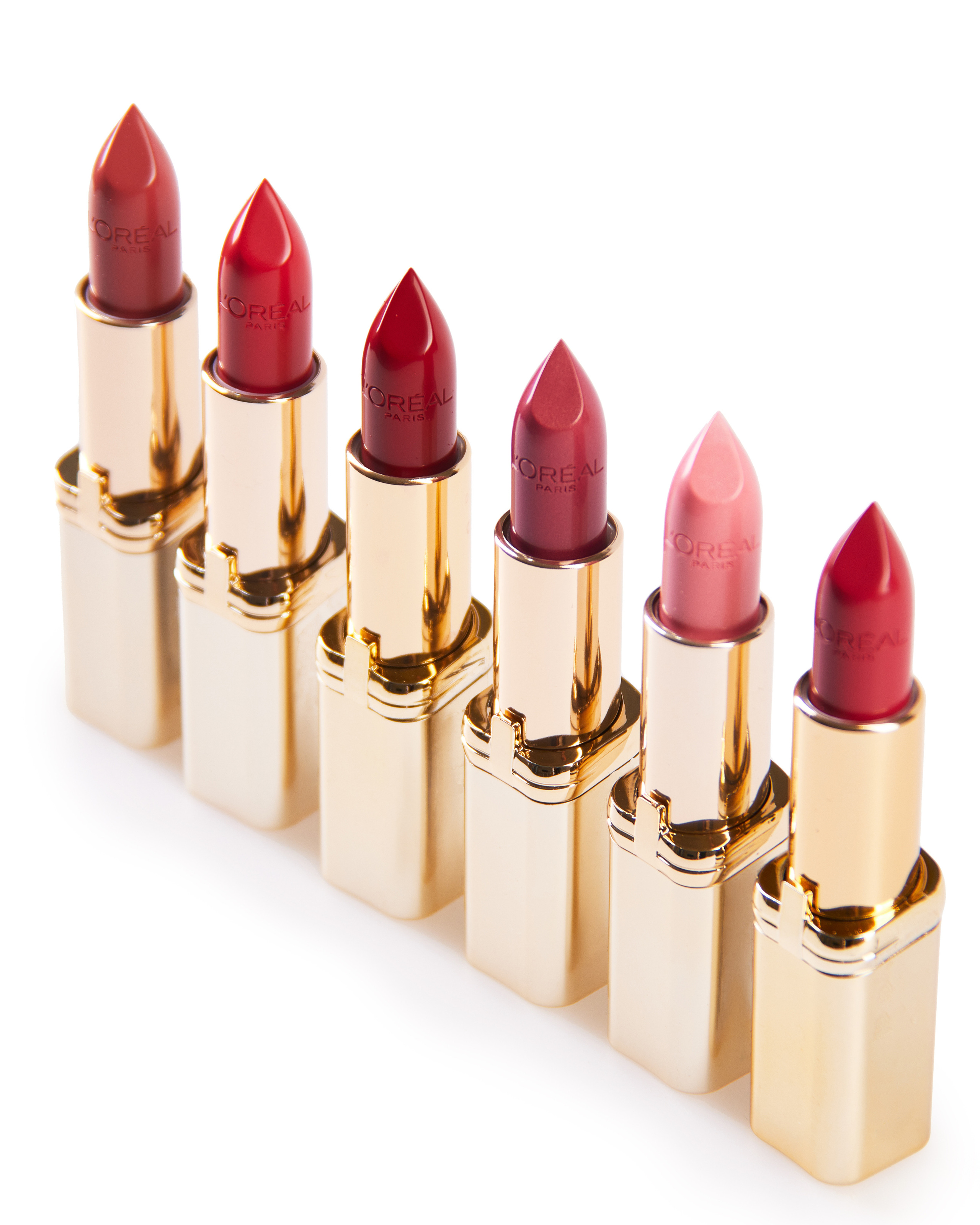 labiales en fila fotografía de producto belleza