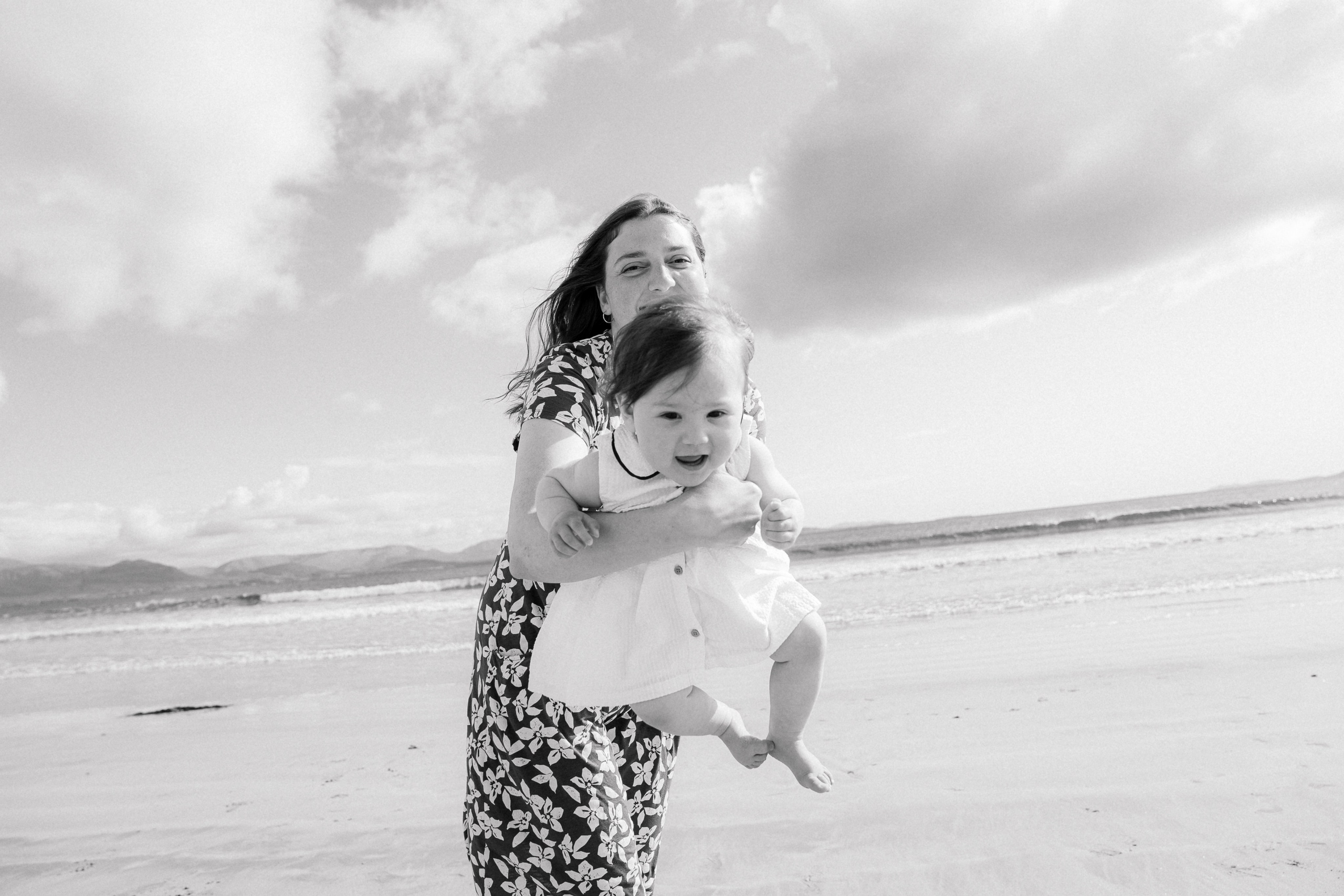 Darya and Mia at the ocean. Wedding and family photographer Ireland