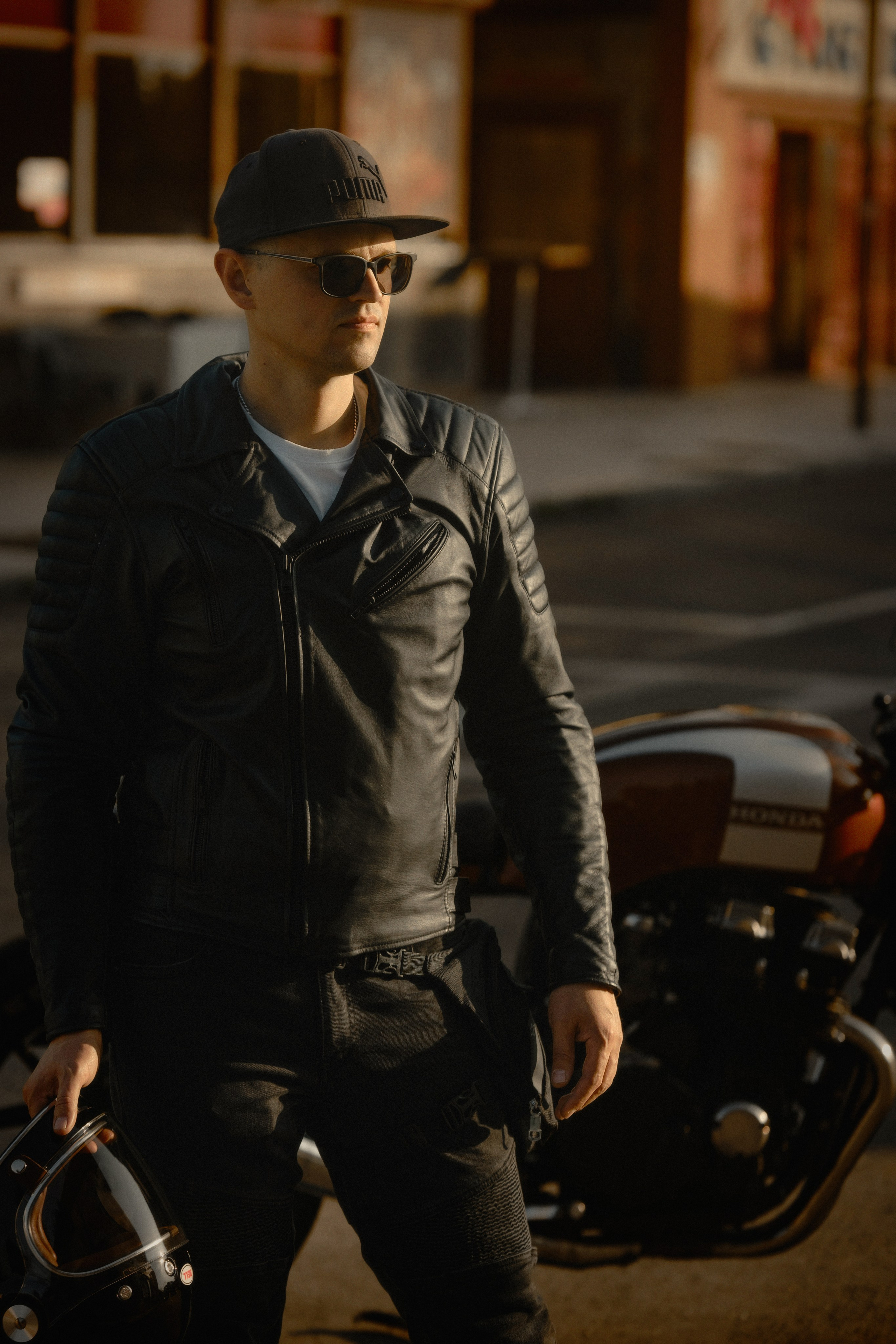 Café Racer Style Photography — Brutal Man & Custom Bike