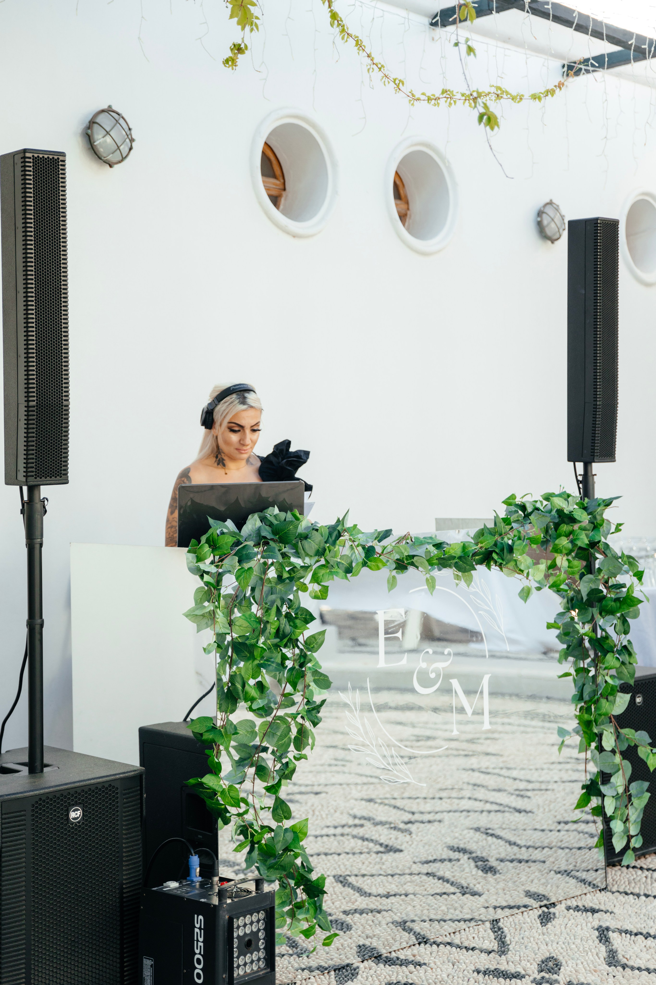 DJ at Scottish wedding, Kalithea Springs, Rhodes, Greece