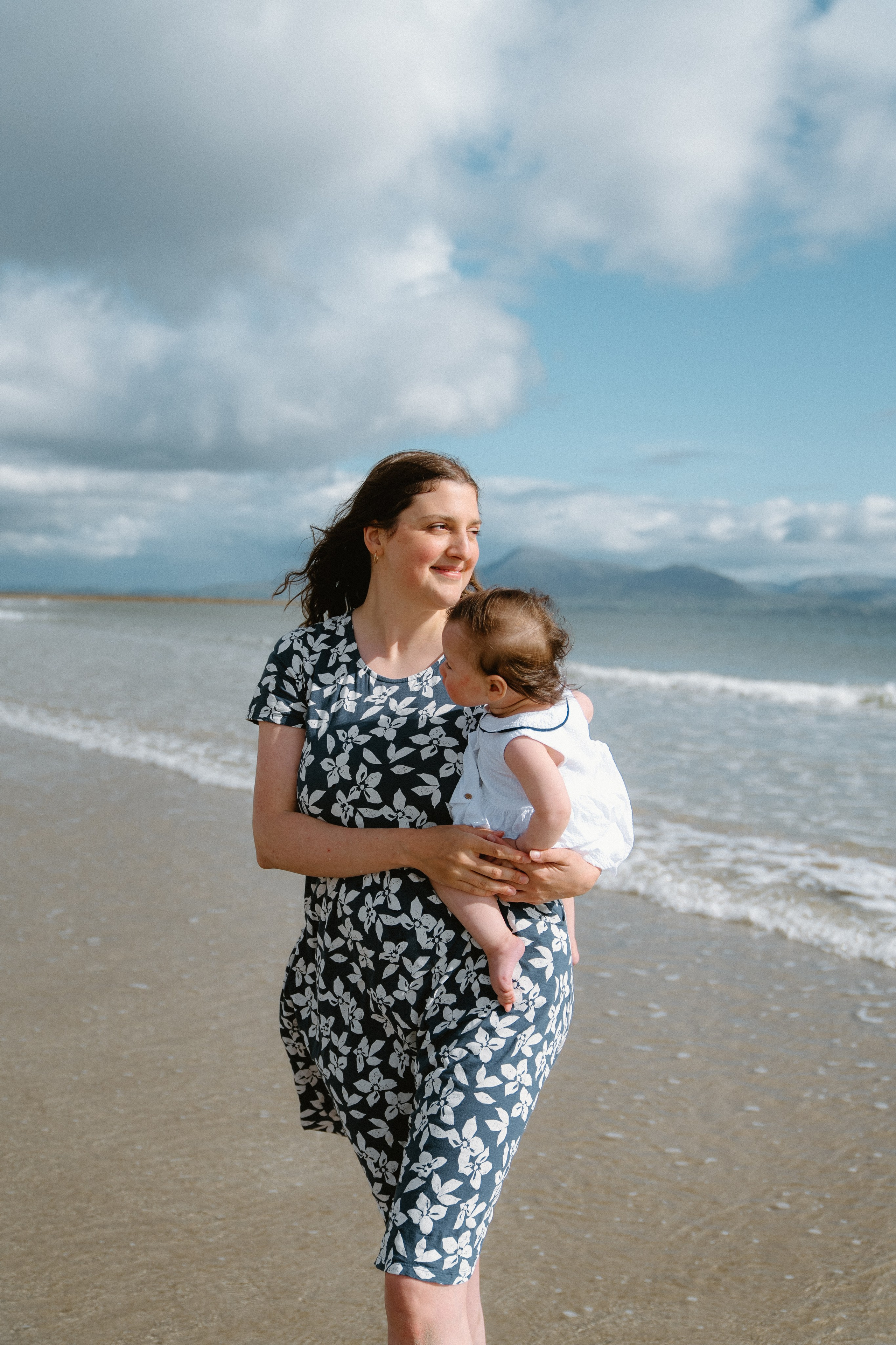 Darya and Mia at the ocean. Wedding and family photographer Ireland