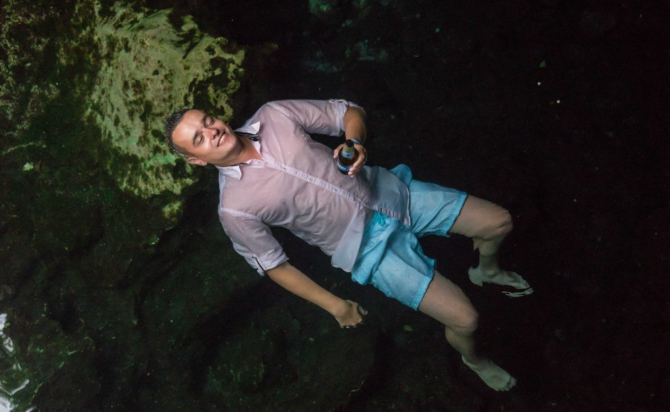 Editorial-style water portrait in Playa del Carmen