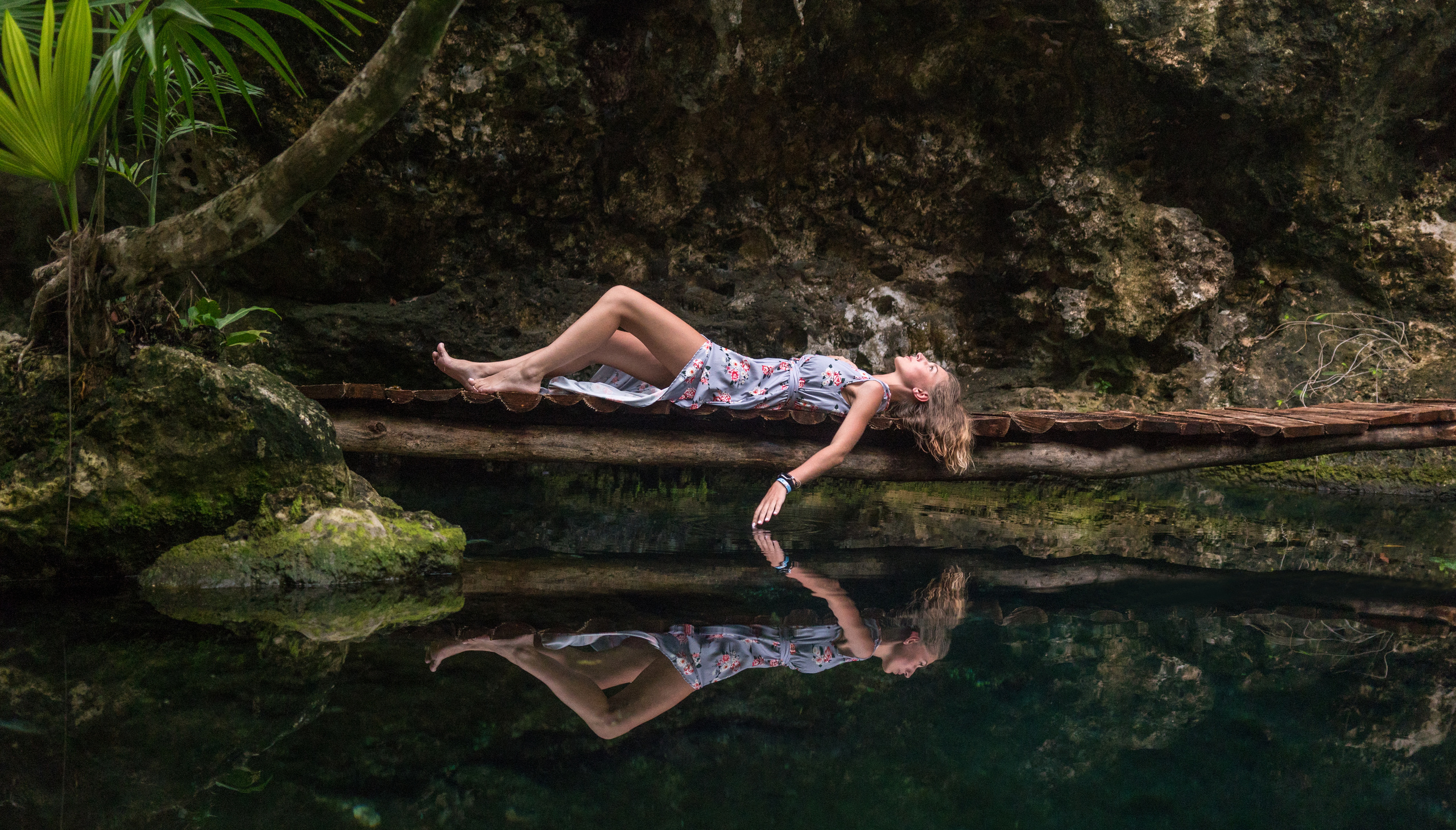 Water goddess inspired portrait in Tulum cenote