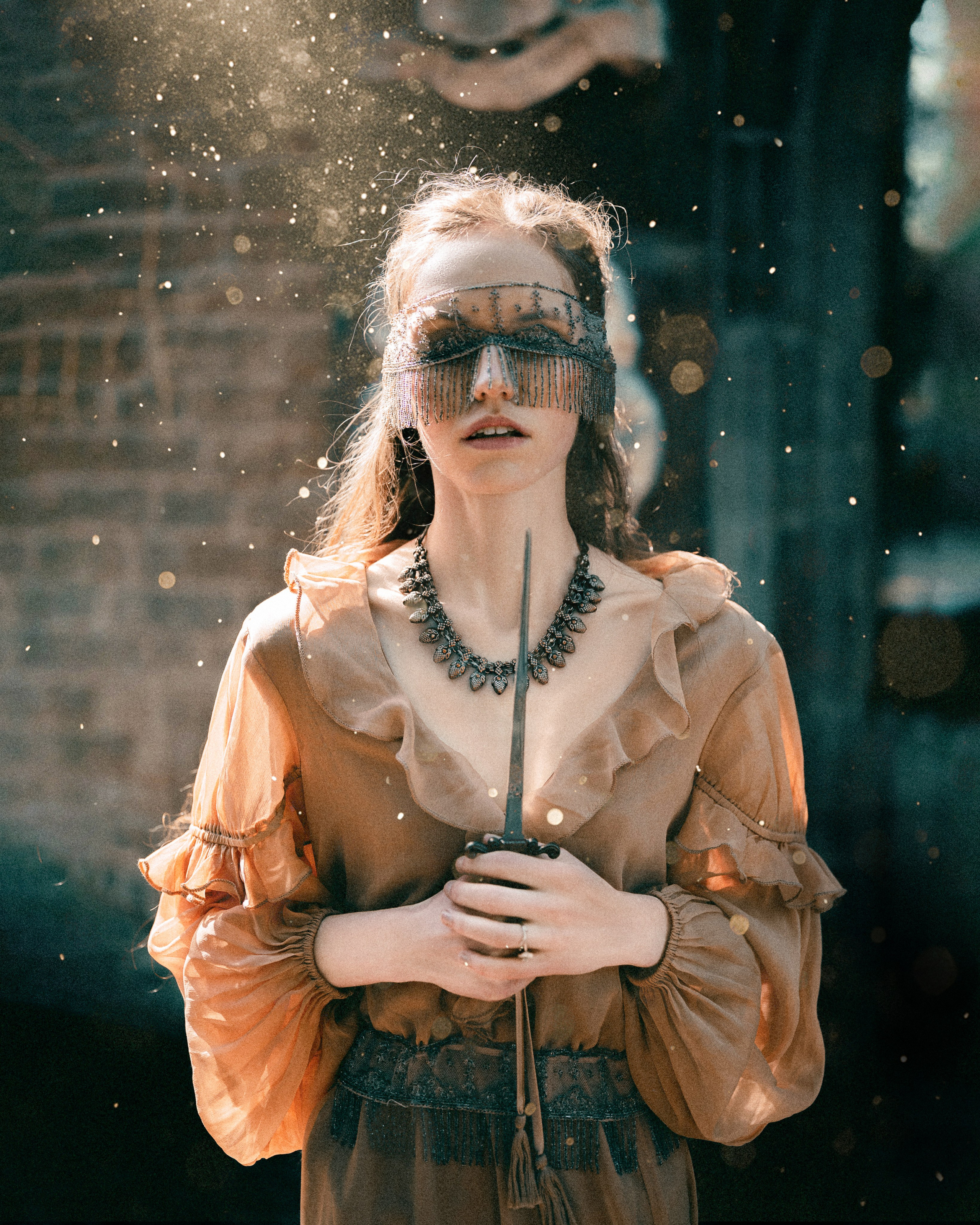 Fantasy Photoshoot in a Medieval Castle in ethereal light. Moth & Moss Photography