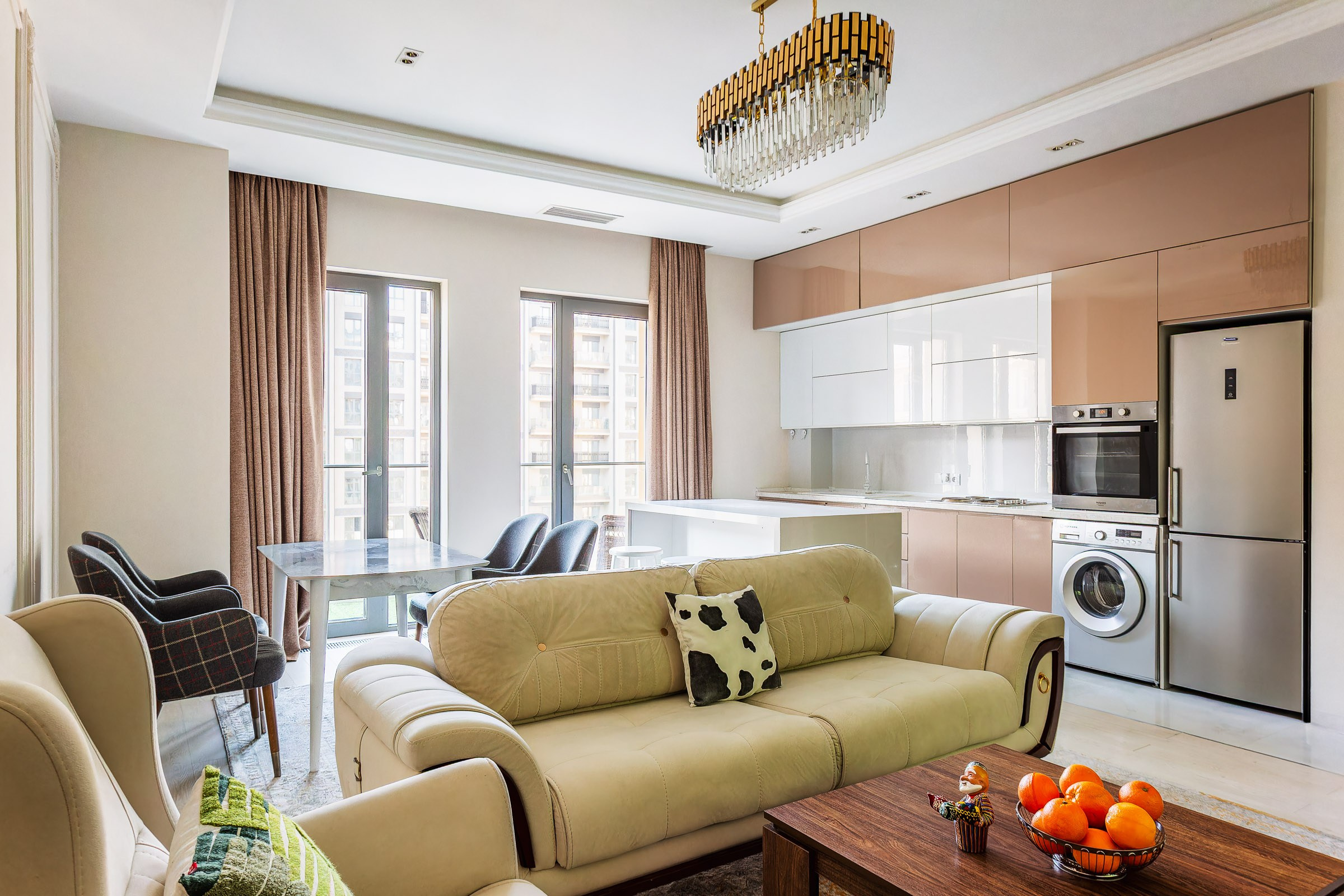 Interior photography, Tashkent, Uzbekistan — elegant hotel room.