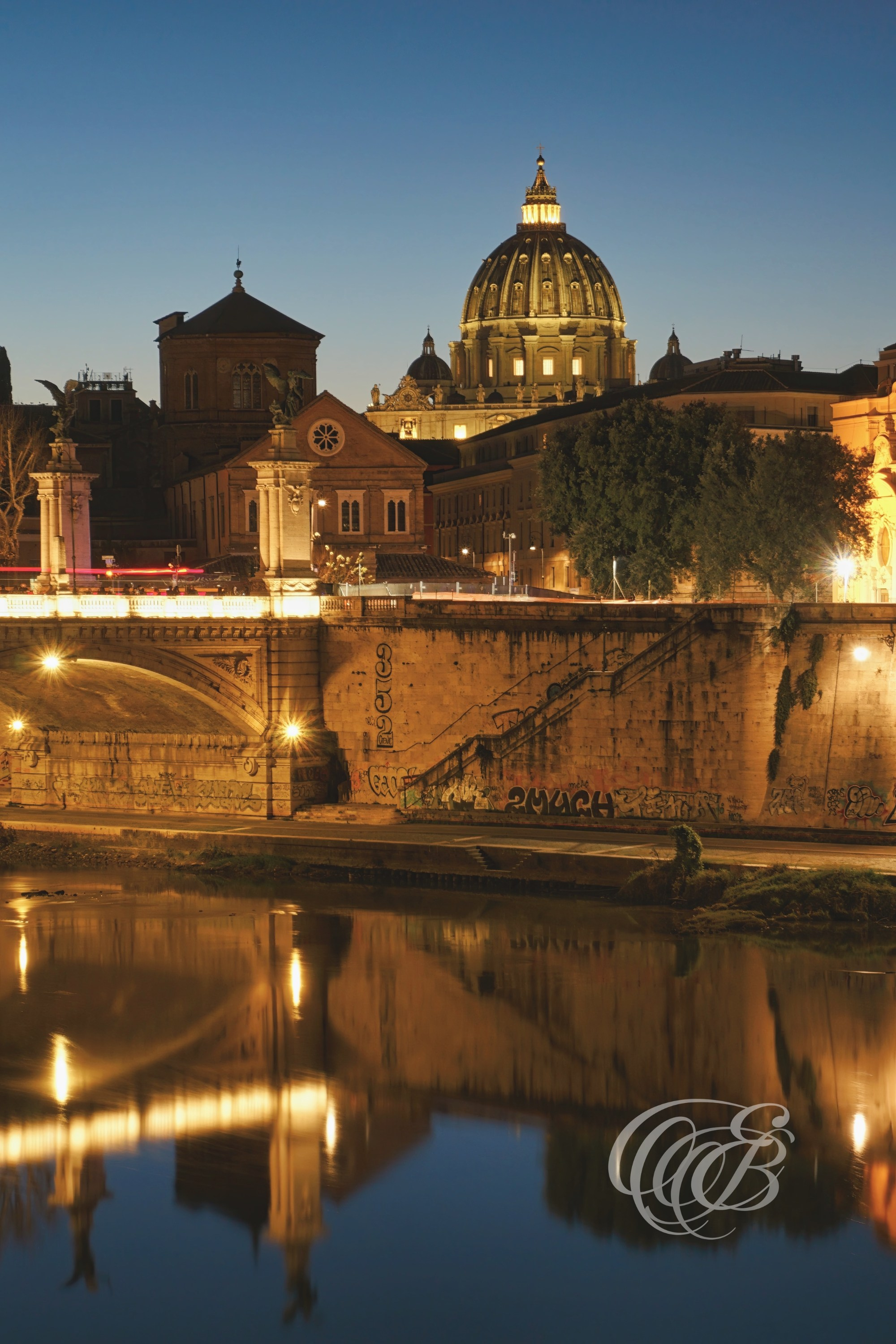 Photography of Italy — Rome, Sunset at Ponte Vittorio Emanuele II — Eduardo Bartoli Fine Art & Travel Photography