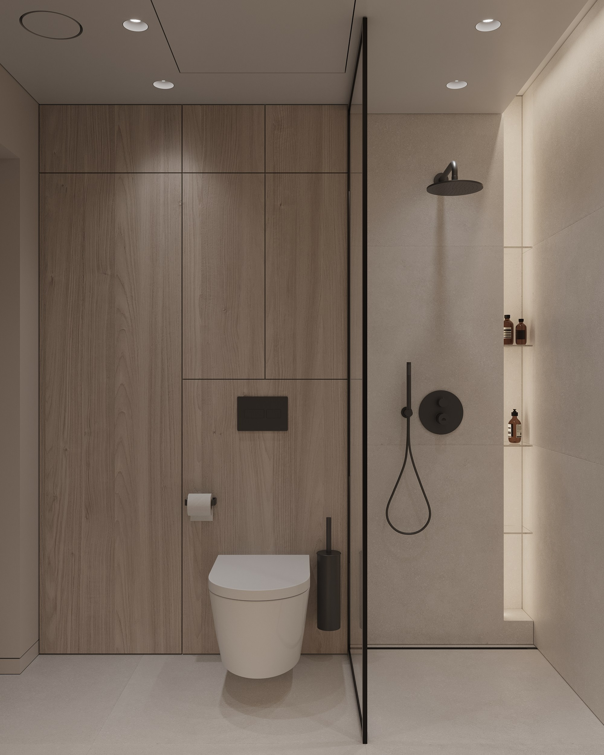 Story of Wood and Travertine. Simple Archs — high quality visualizations for your interior projects