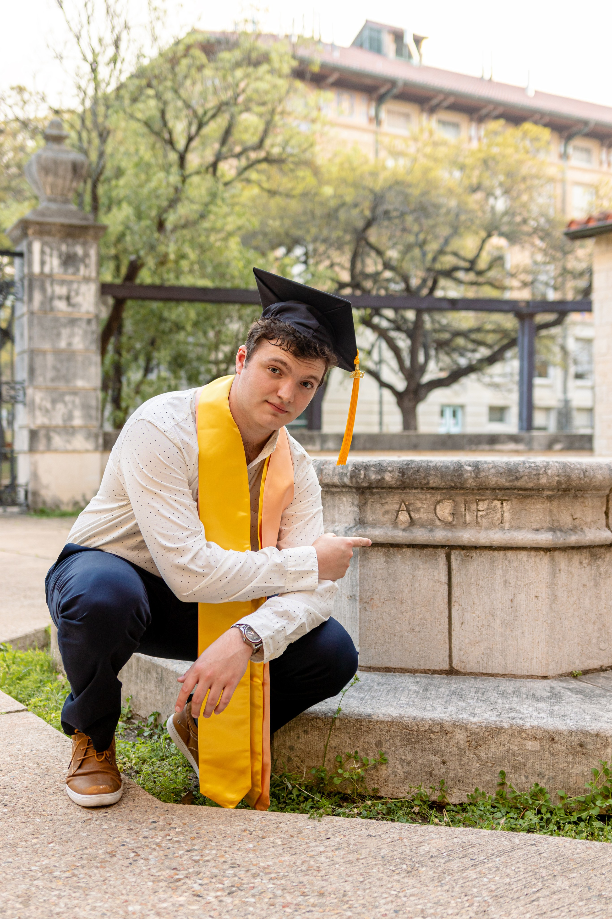 Aaron's graduation photoshoot at the University of Texas in Austin