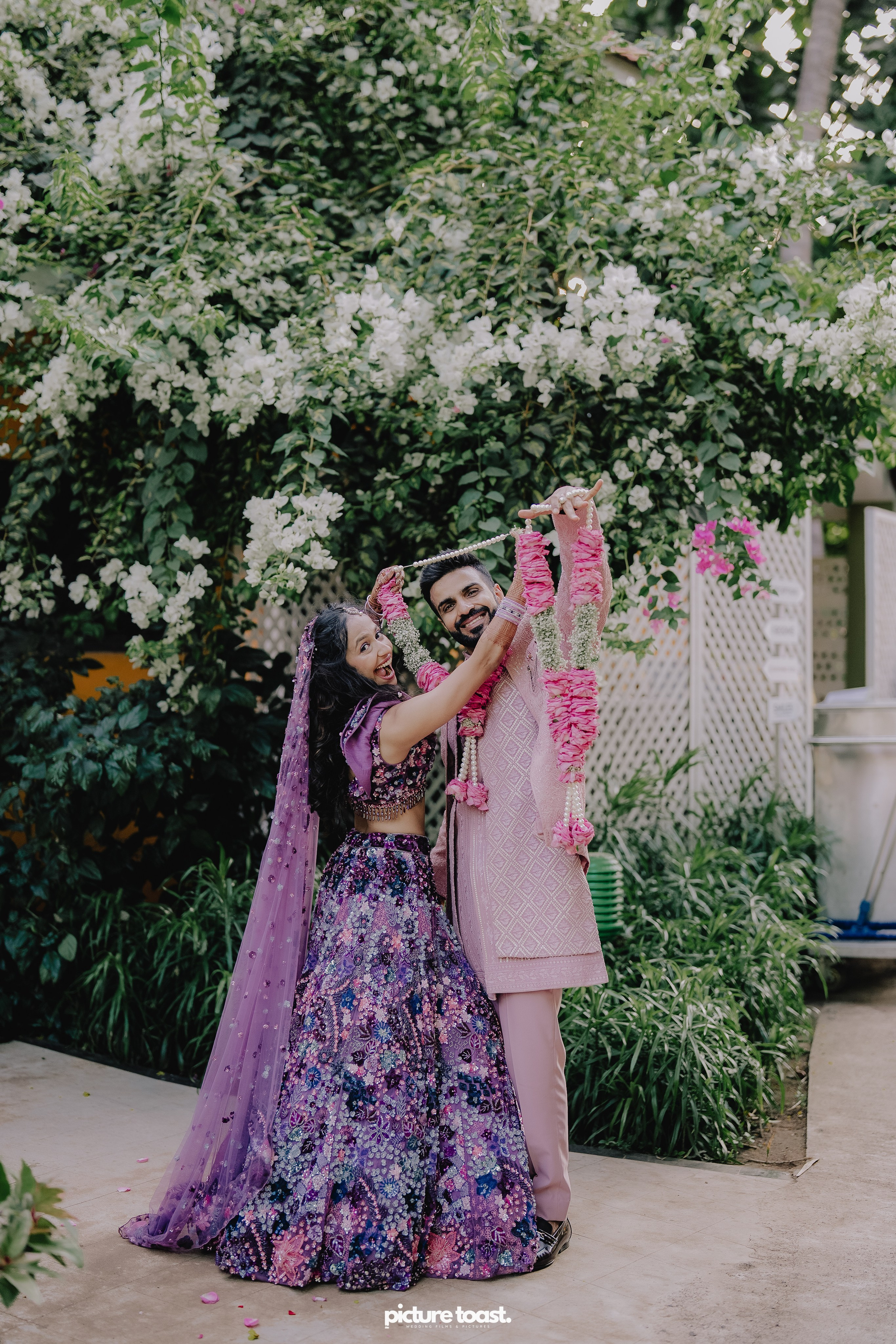 Varamala Ft. Barbie & Aneesh. Fine art Wedding Photographers in India & Canada