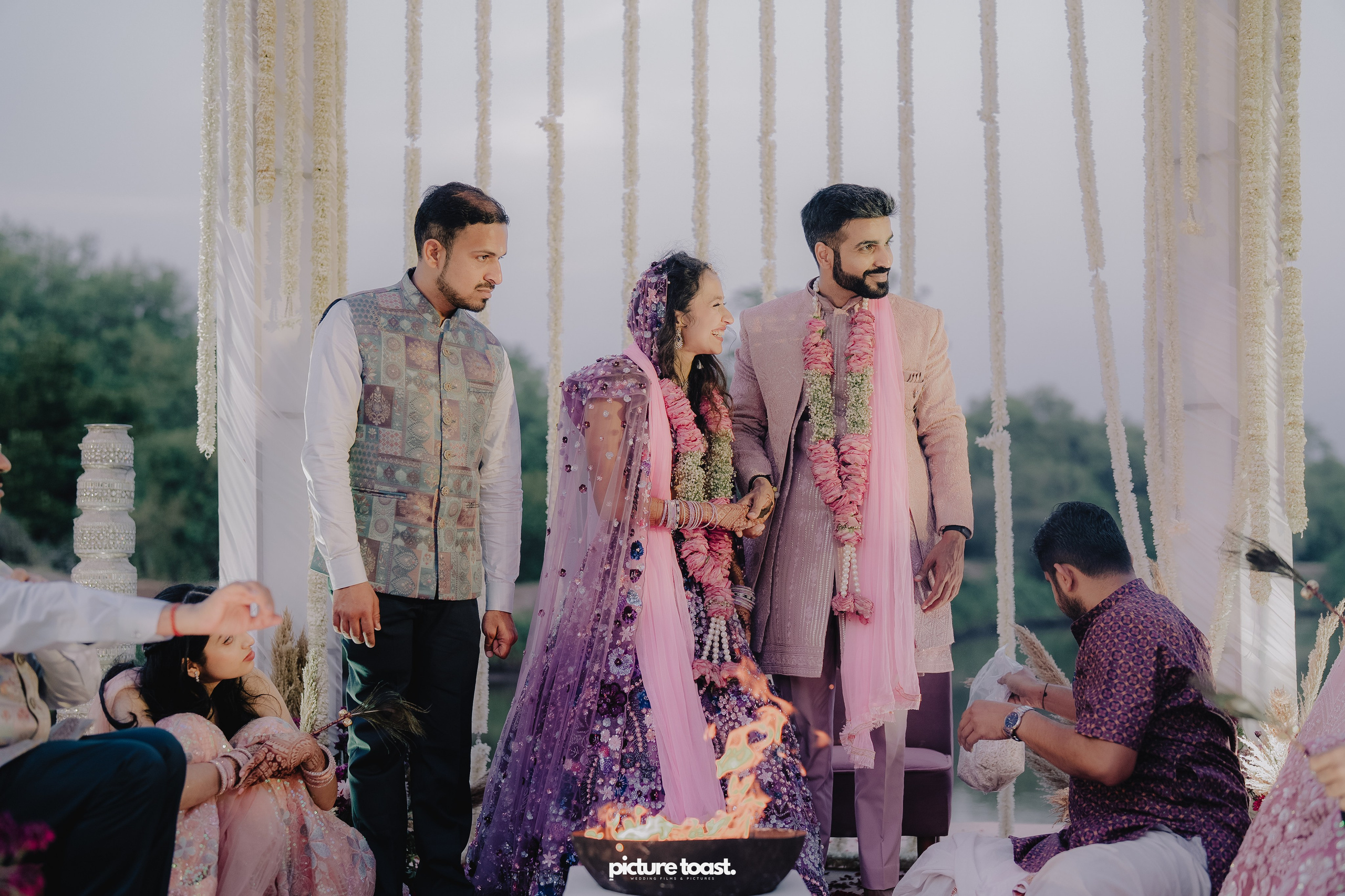 Varamala Ft. Barbie & Aneesh. Fine art Wedding Photographers in India & Canada
