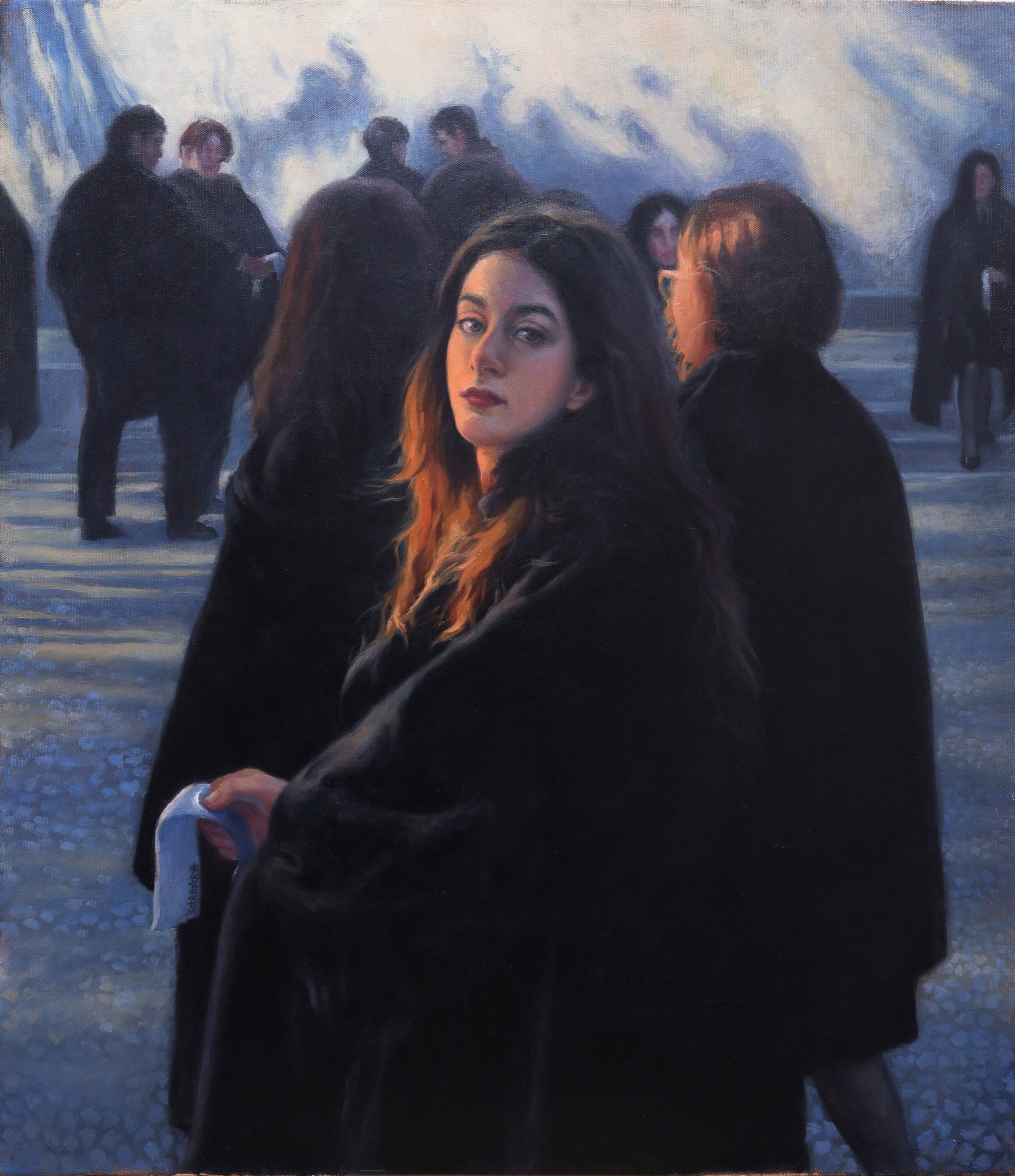 The White Ribbon, oil painting, Barbara Cabral. Barbara Cabral