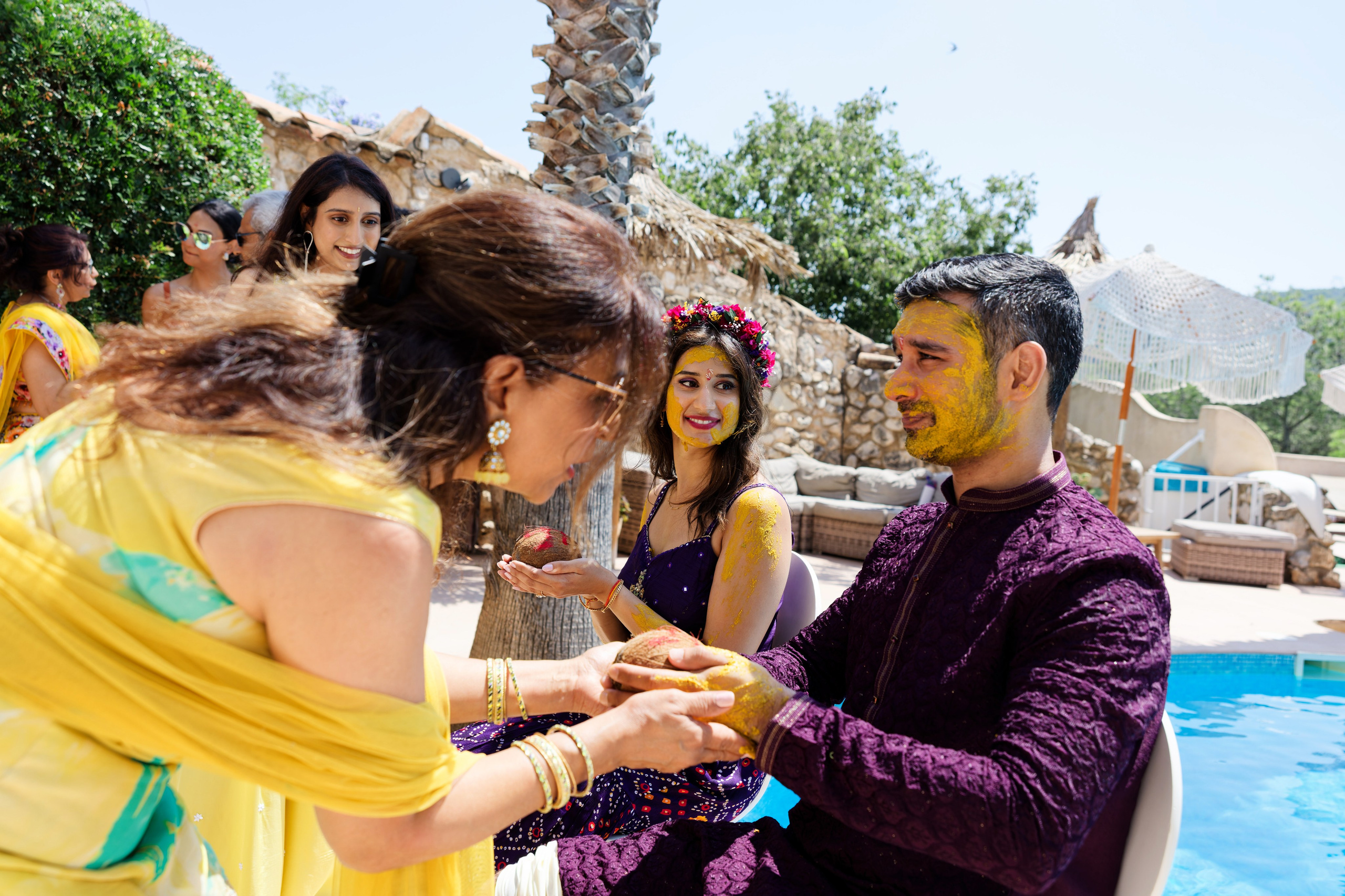 Indian wedding Haldi ceremony & Mehndi Night at Masia Nur, Sitges, Spain Preview