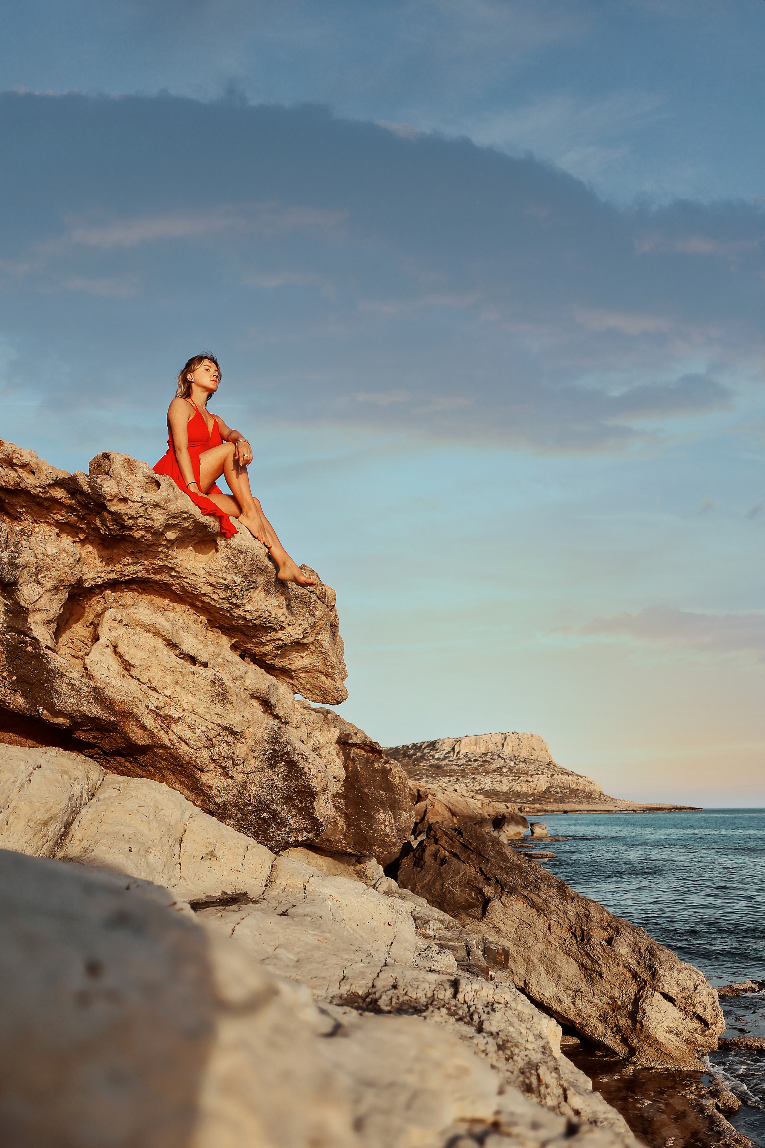 Индивидуальная съемка в красном платье, Айя-Напа. Апрель, 2022. Kipriotka. Ваш фотограф на Кипре (Айя-Напа, Протарас)