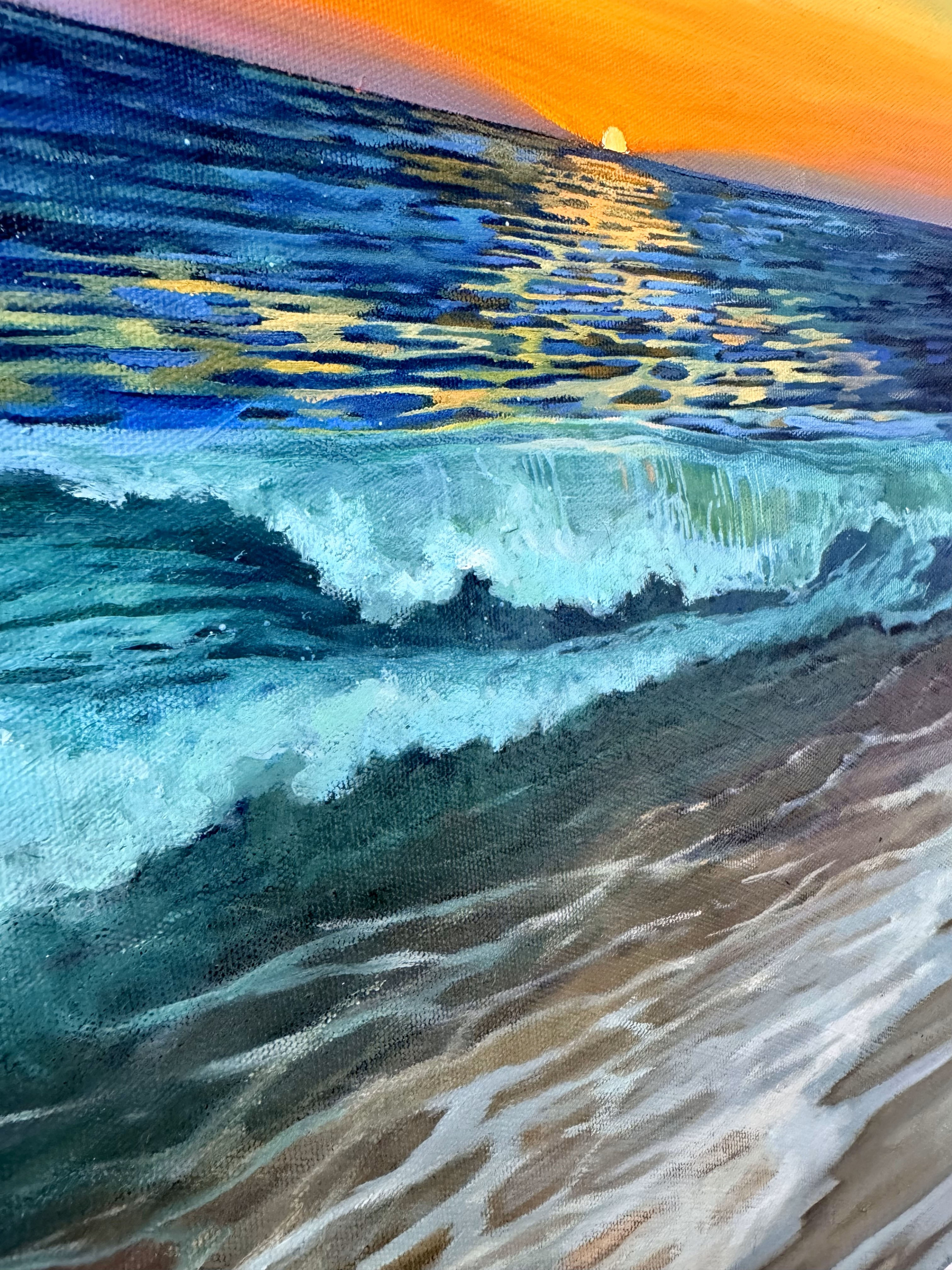 «Big wave at sunset». Художник живописец Савелова Ольга