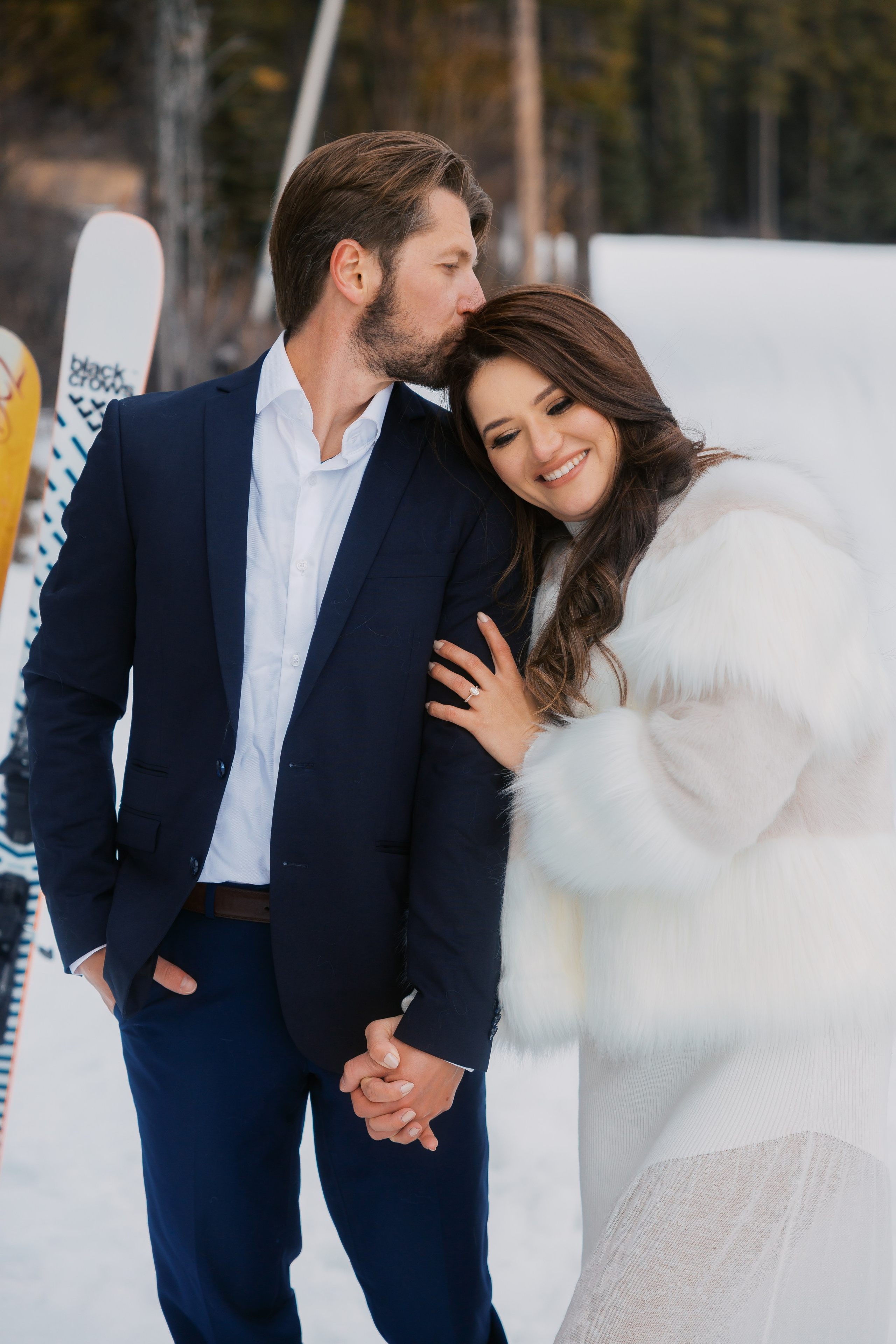 Ski engagement session. Home