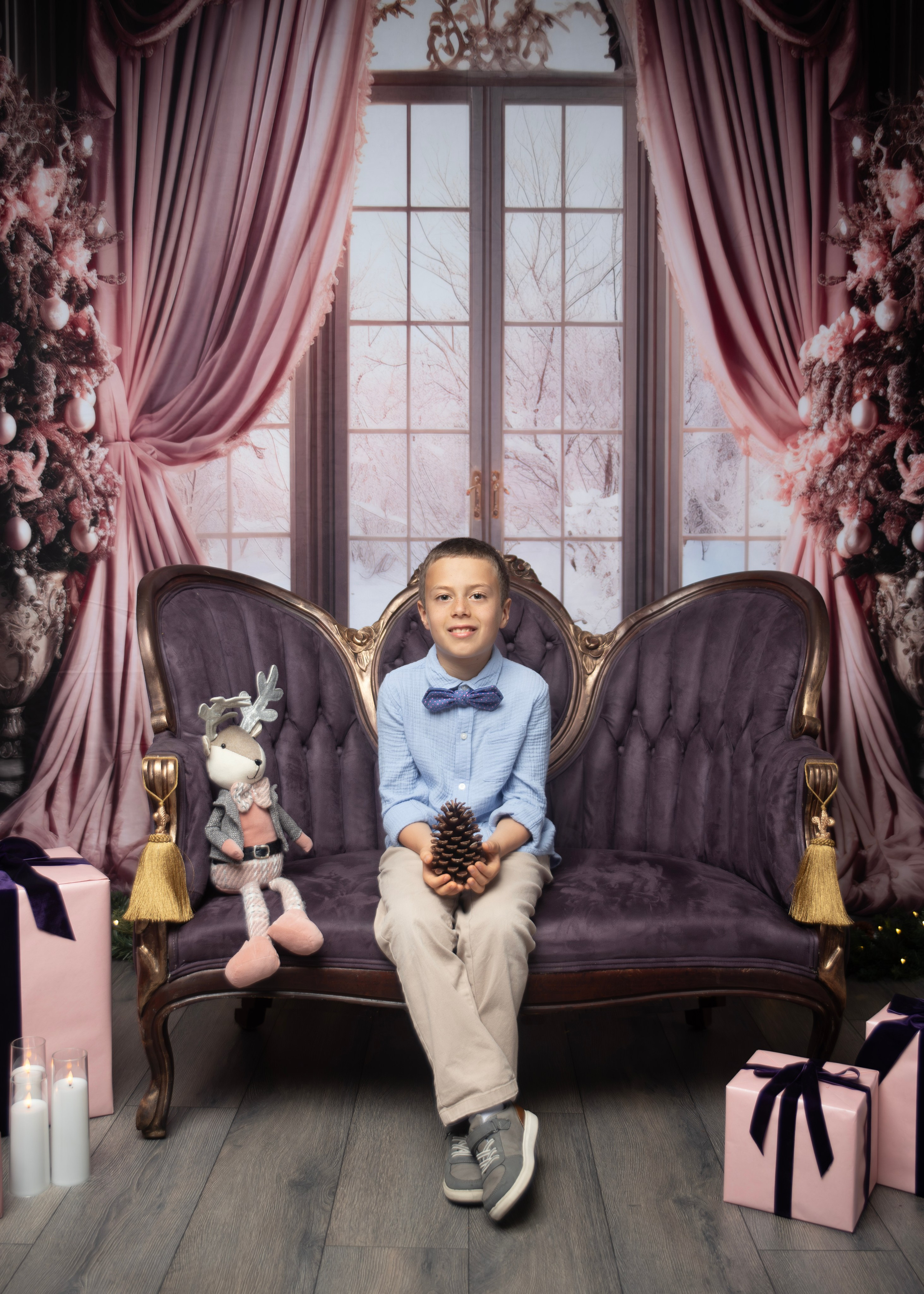 Purple Christmas MINIS. Portrait, kids and family photographer in Wesley Chapel Alina Alice Osipova