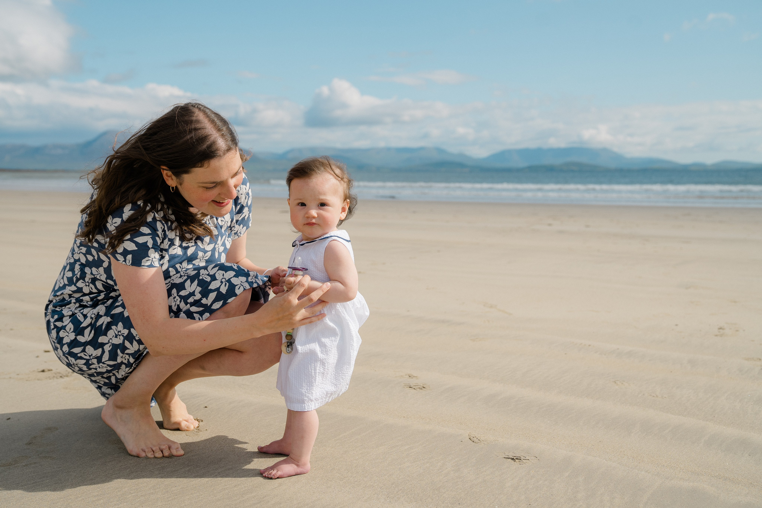 Darya and Mia at the ocean. Wedding and family photographer Ireland