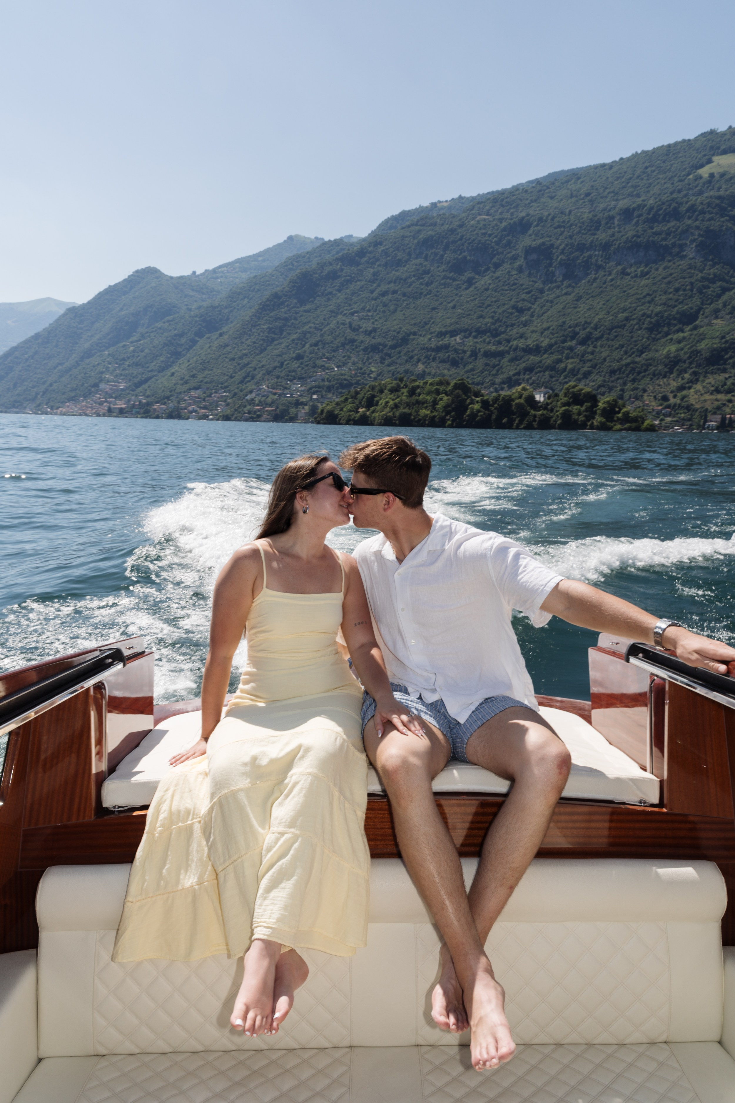 Boat Proposal in Lake Como. Lake Como Proposal Photographer | Surprise Proposals & Engagements