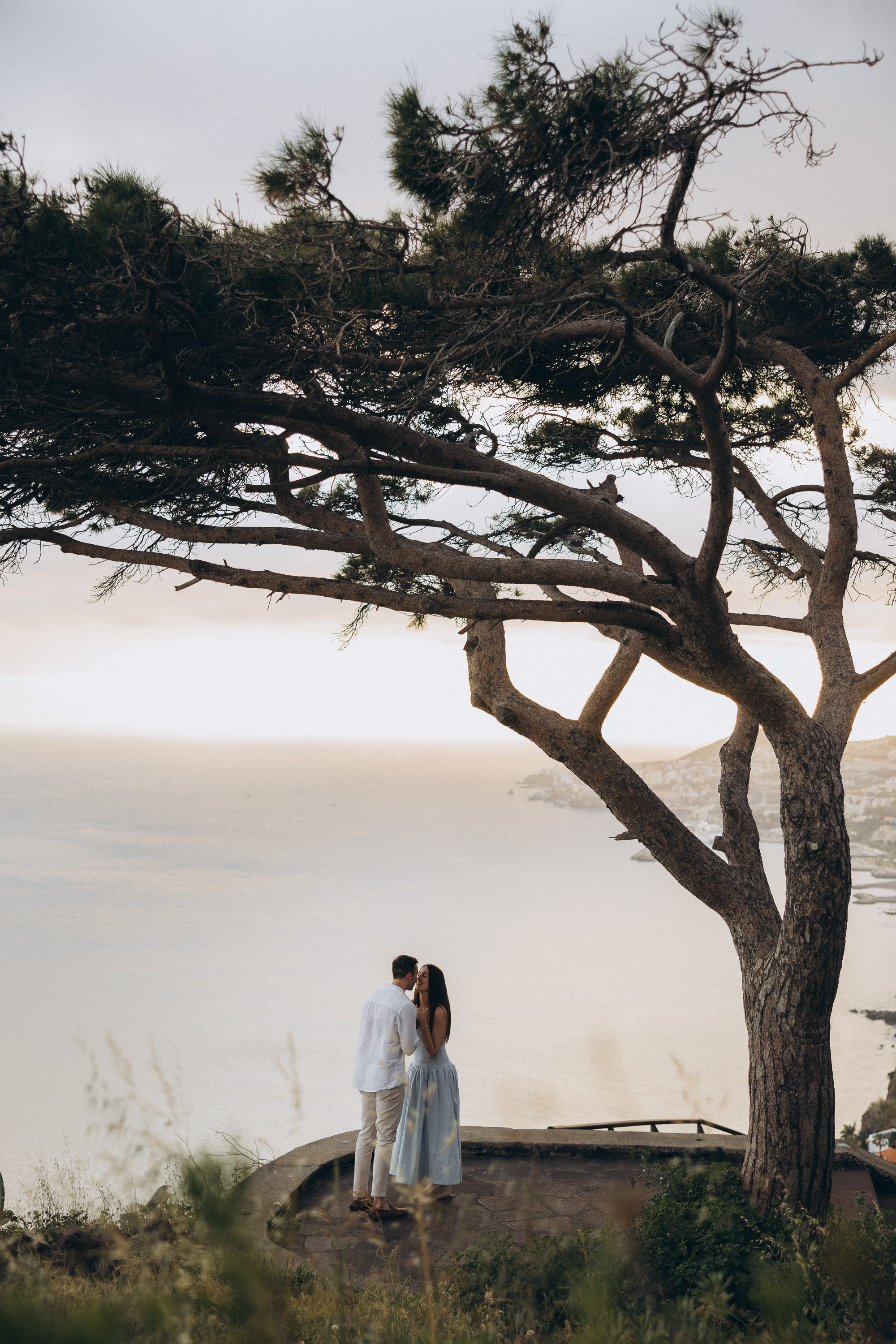 Surprise proposal in Funchal — couple sharing emotional moment in Madeira.