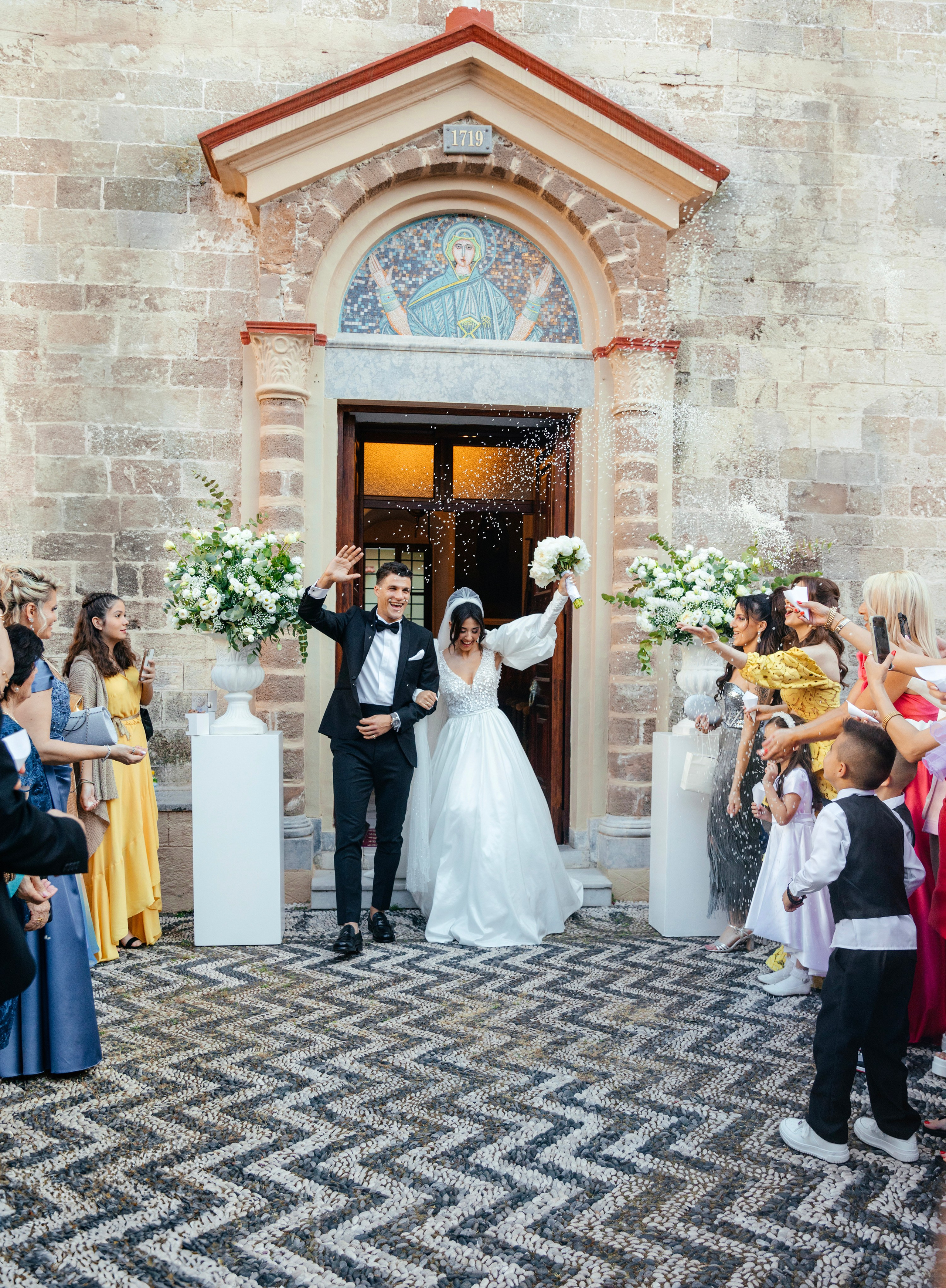 Bride and groom got married and are very happy. Rhodes Greece