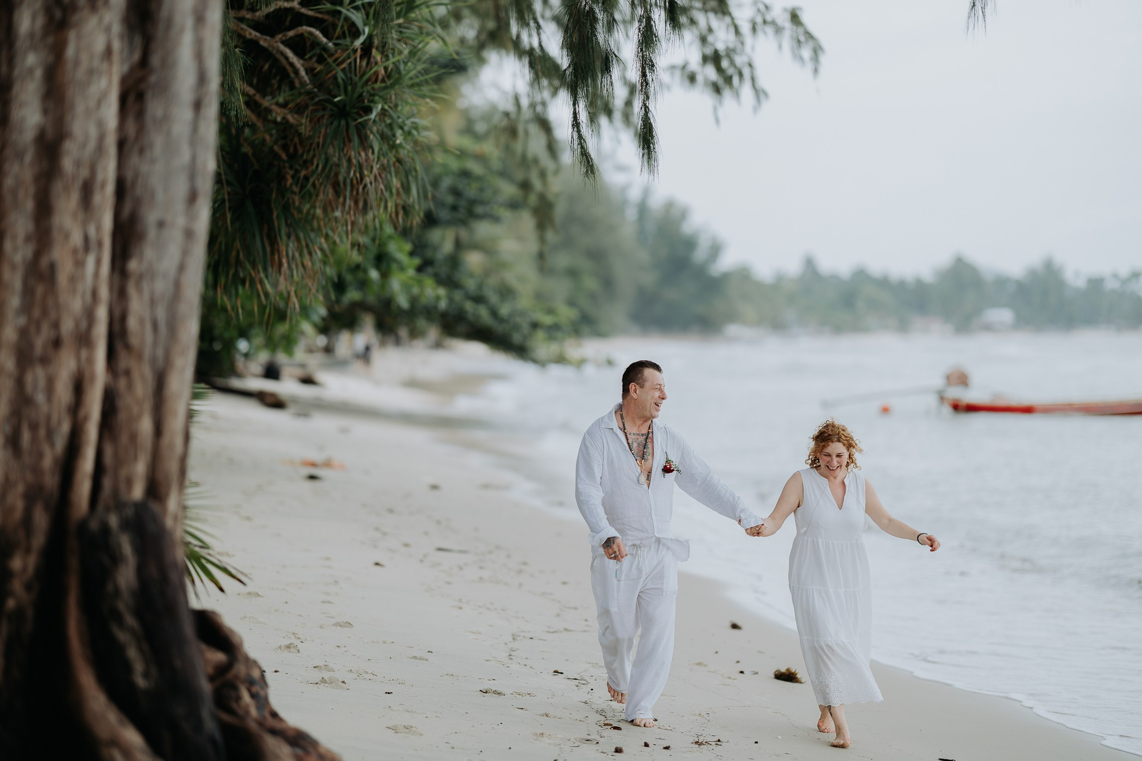Simone & Matthias Peter. Buddhist blessing wedding Ceremony on Koh Samui, Thailand