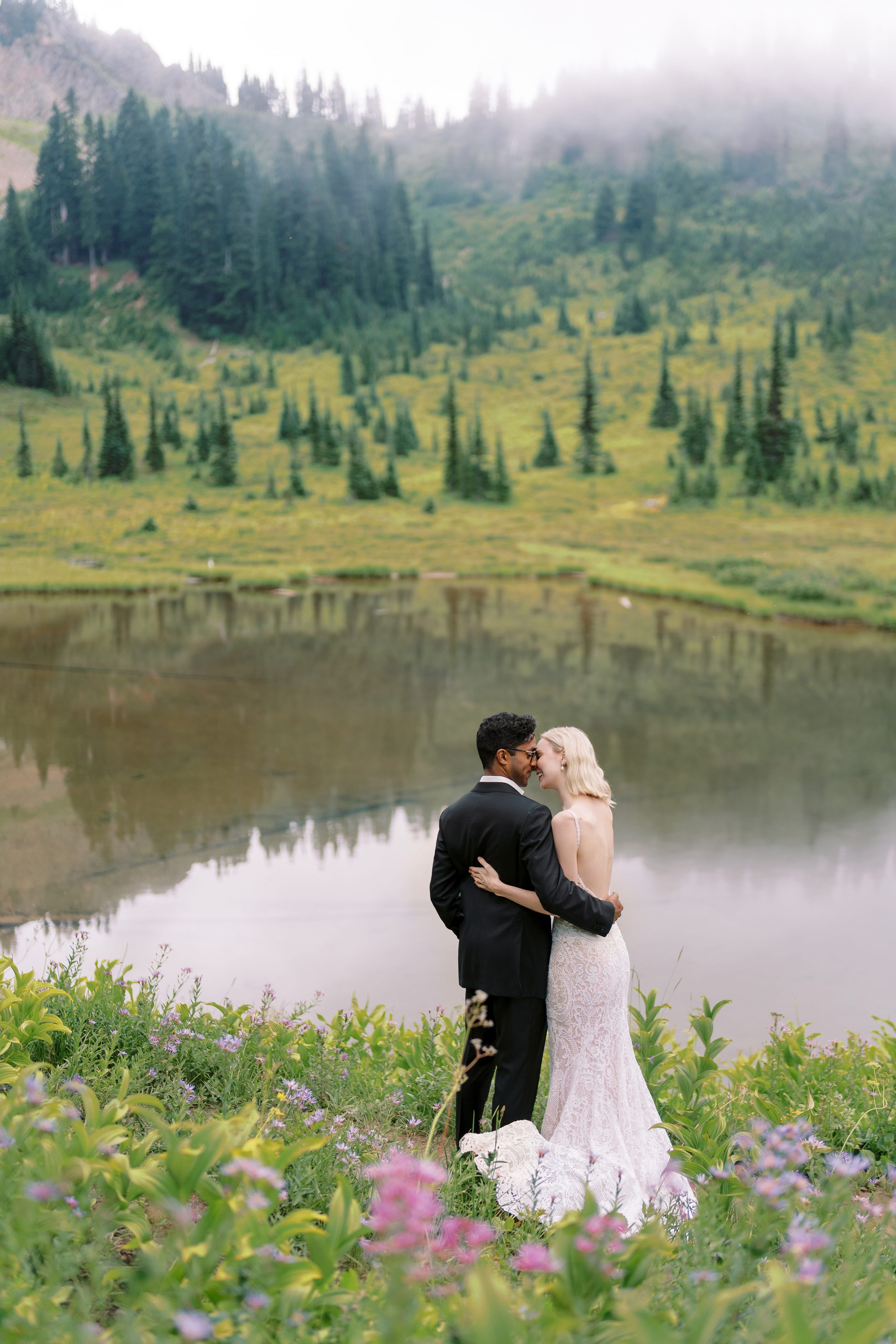 Rachel & Ryan Wedding photoshoot. August 2024. Little Tipsoo Lake, WA Day 2. EVAN ARISTOV WEDDING PHOTOGRAPHY — Seattle Wedding Photographer