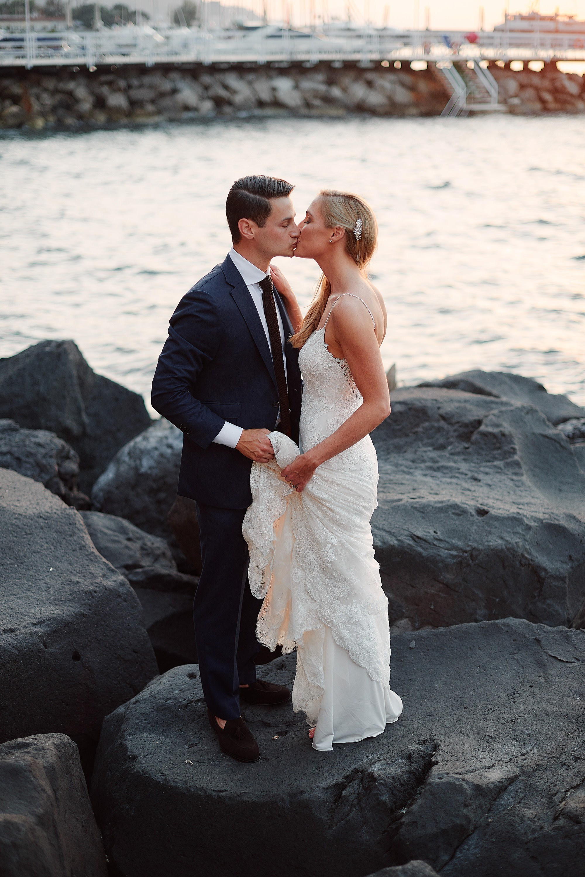Newlyweds portrait at Grand Hotel Royal Sorrento Amalfi Coast