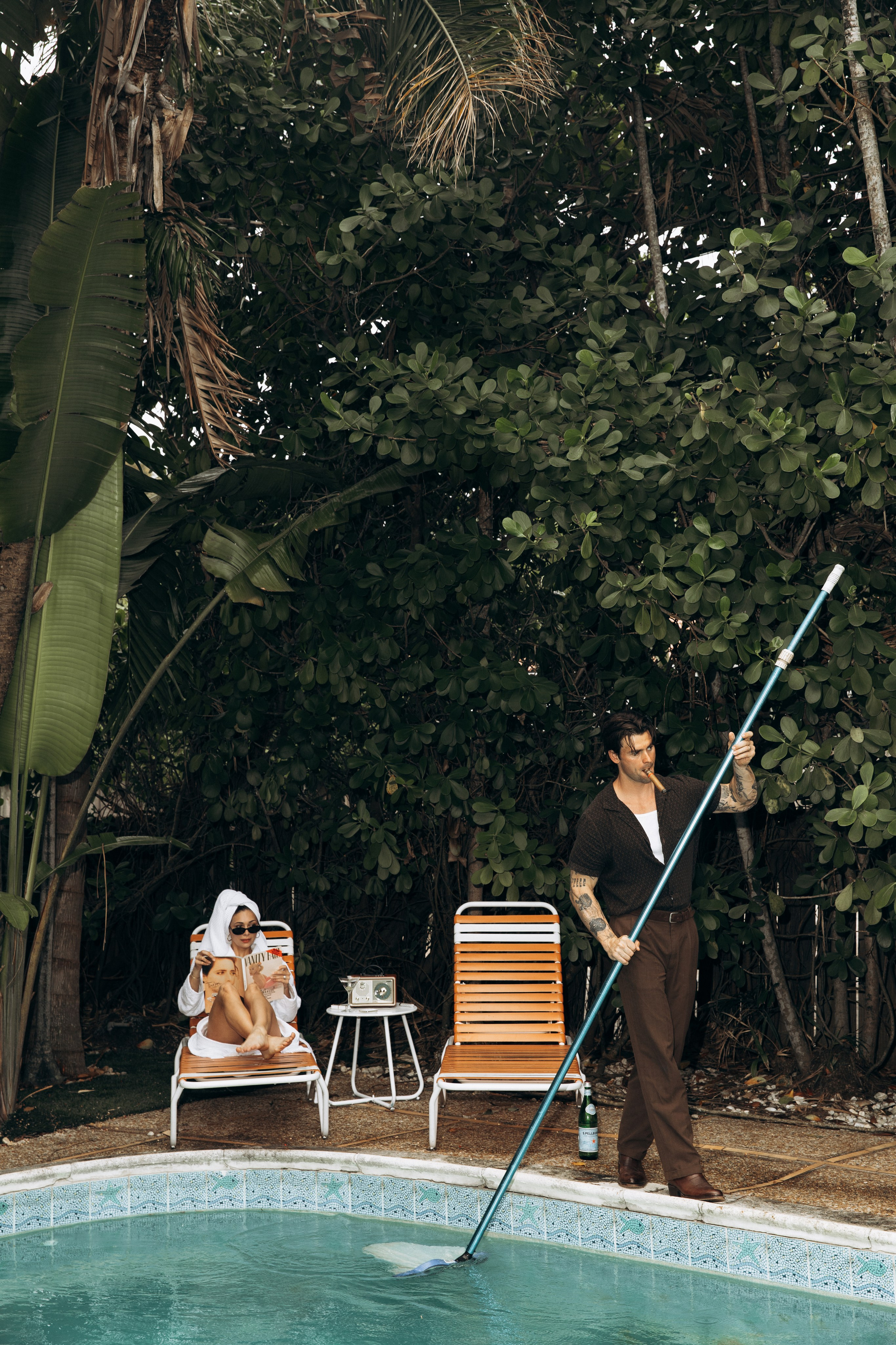 Editorial Retro Pool Session in Miami