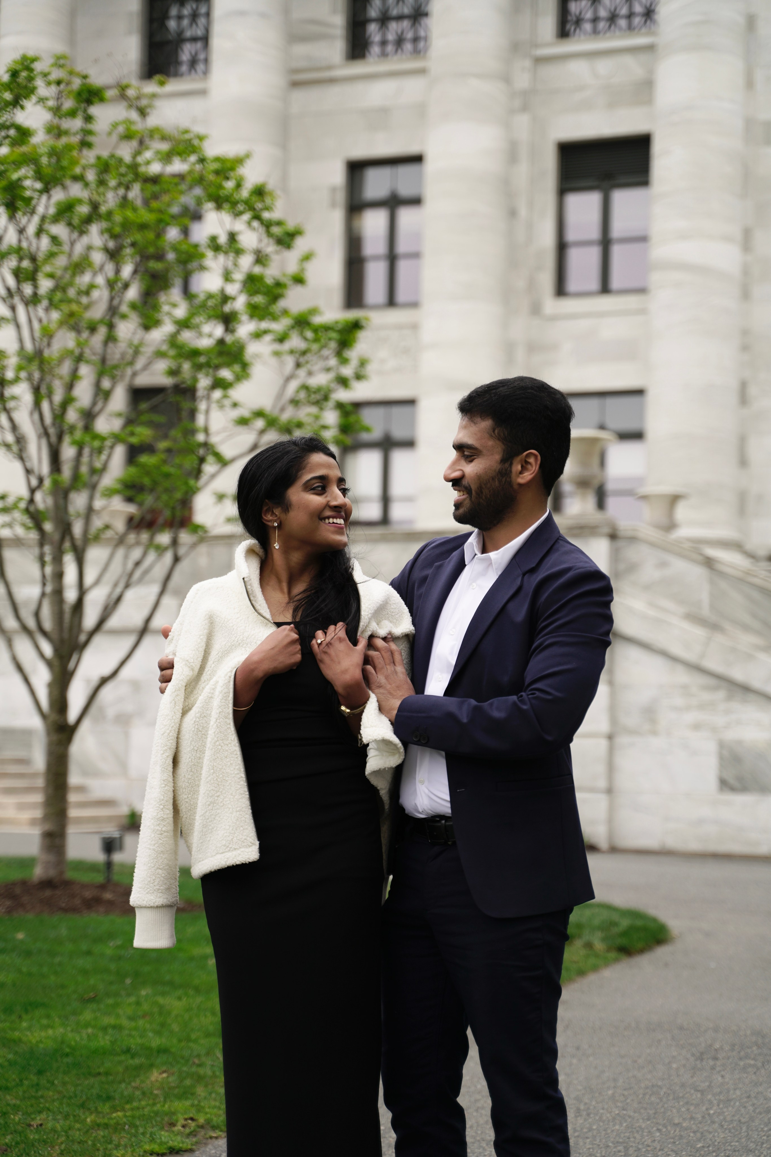 Sarath and Aishwarya at Boston Medical School. Stefanovich Photography | Boston, MA