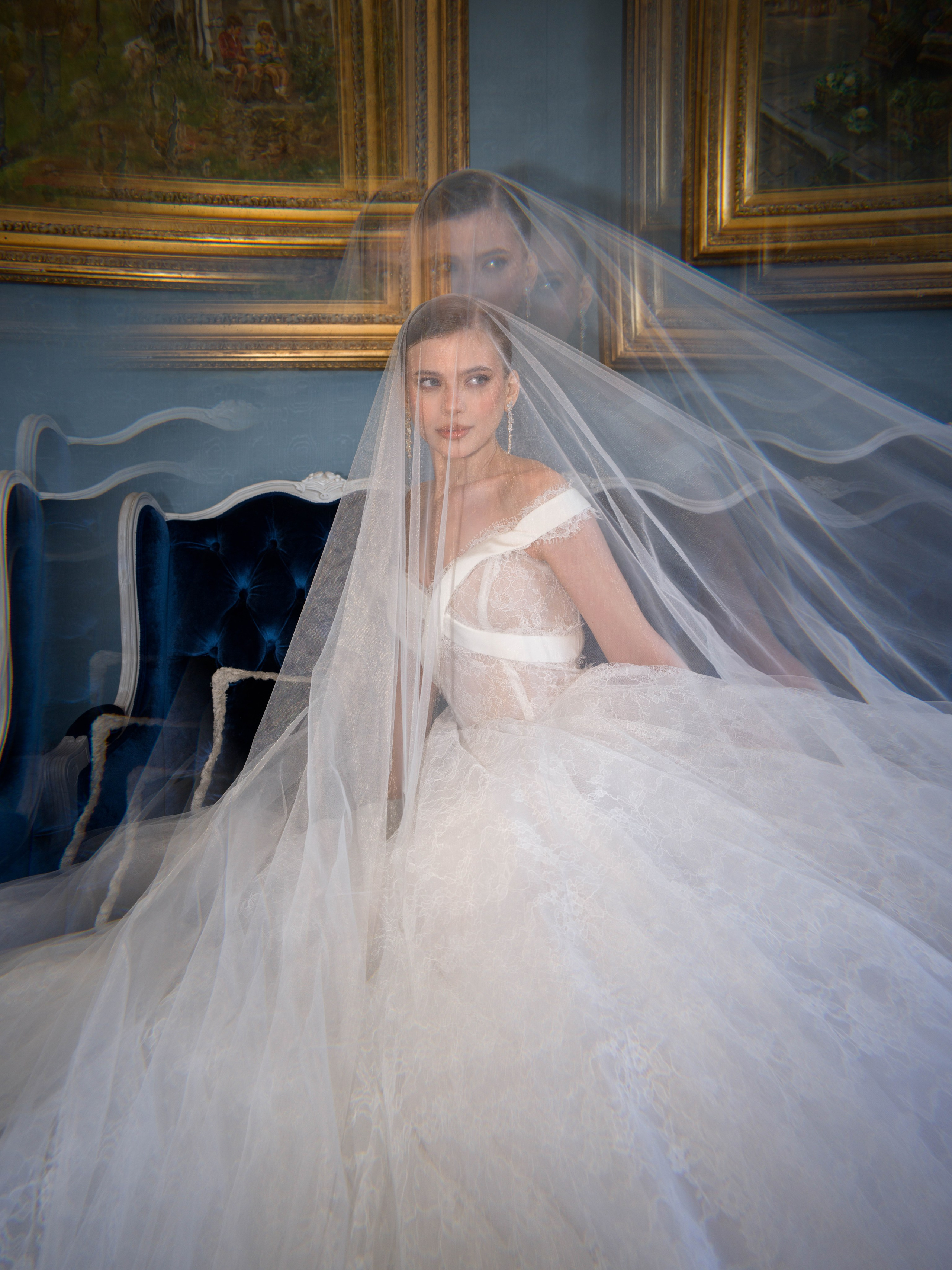 luxury bride portrait villa Pessina Lake Como Italy