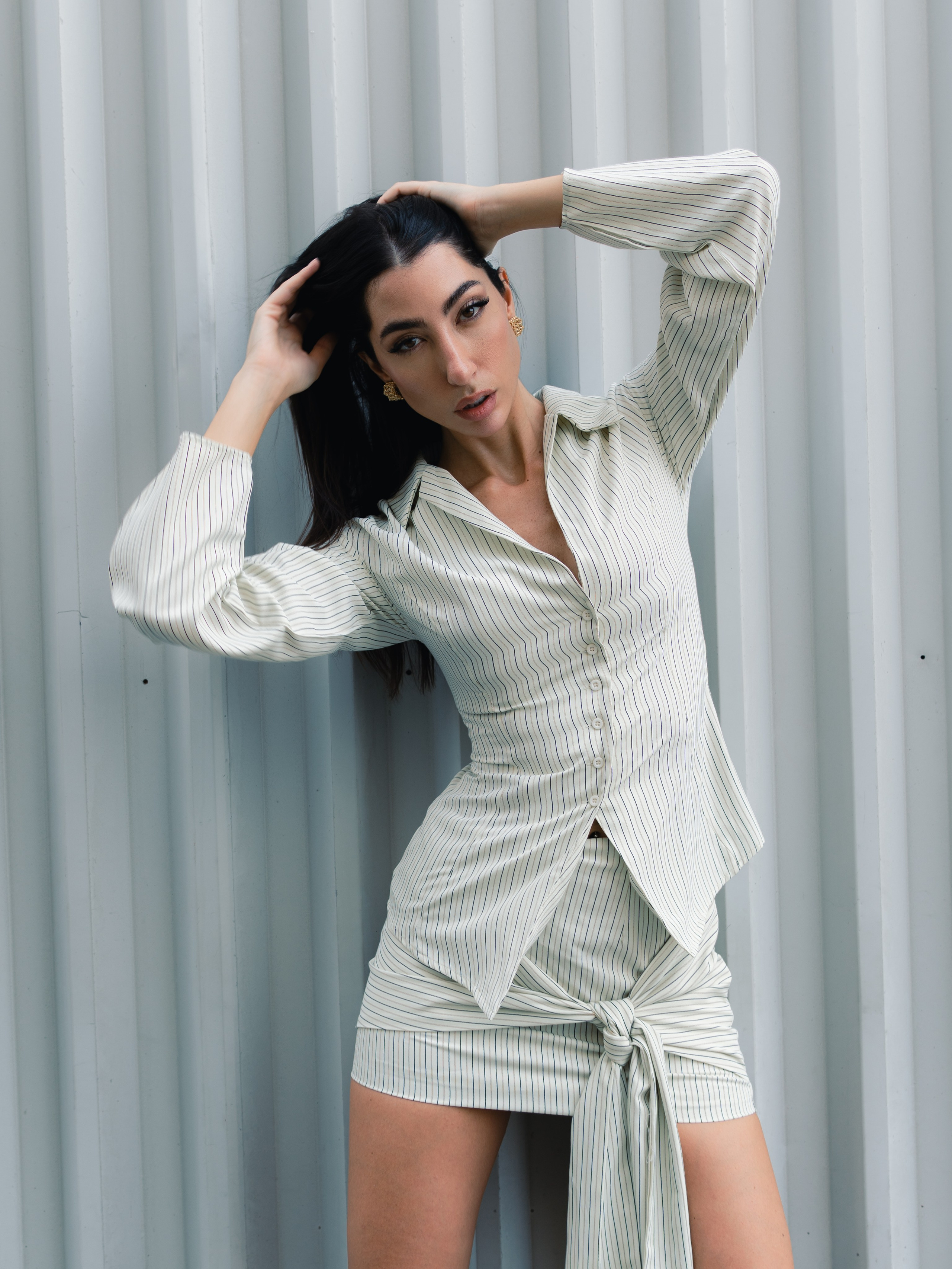 Urban geometry contemporary fashion portrait series in Dubai by Alisha Geva. Alisha Geva | Contemporary fashion women’s portrait Dubai