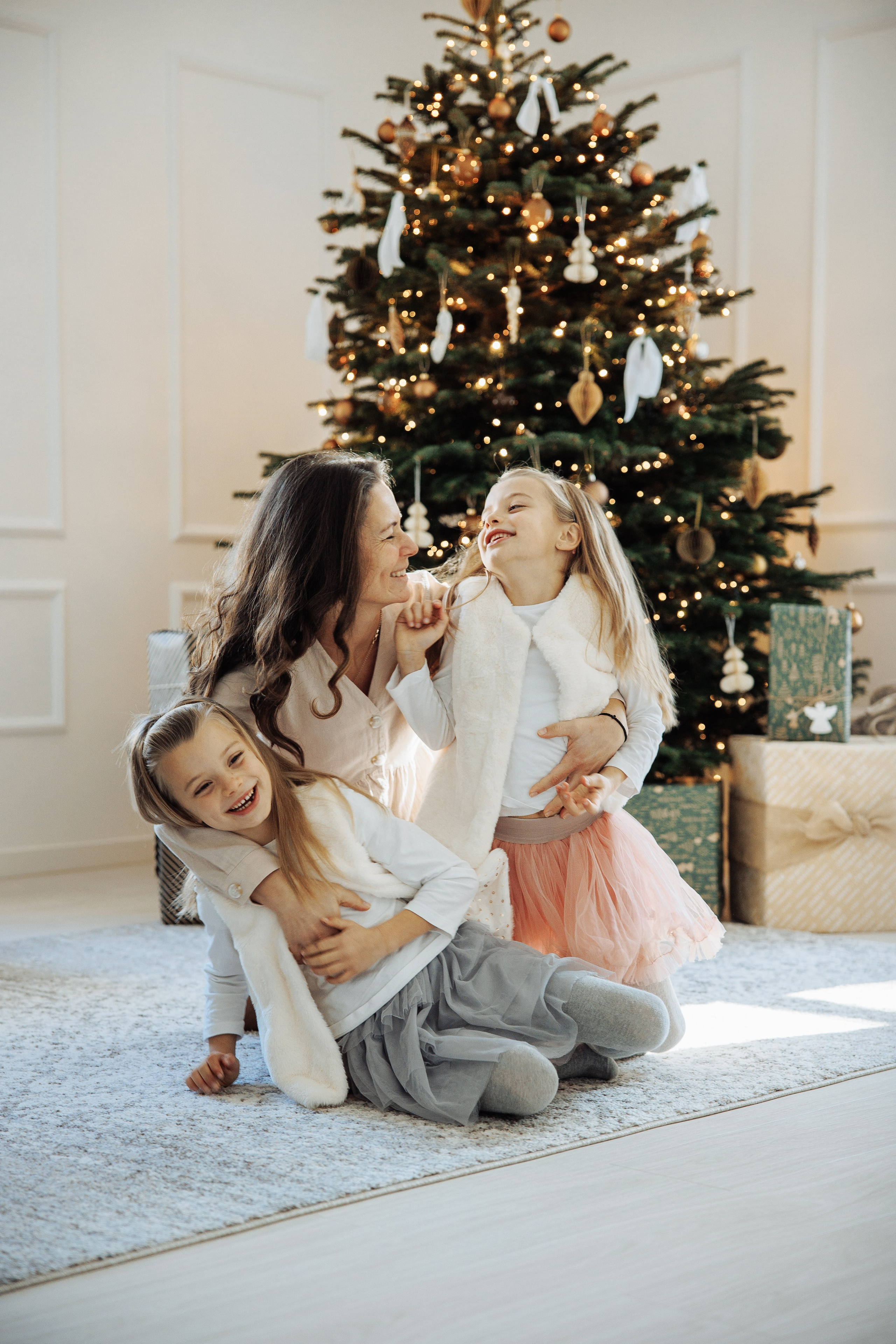 Mother with daughter at Christmas