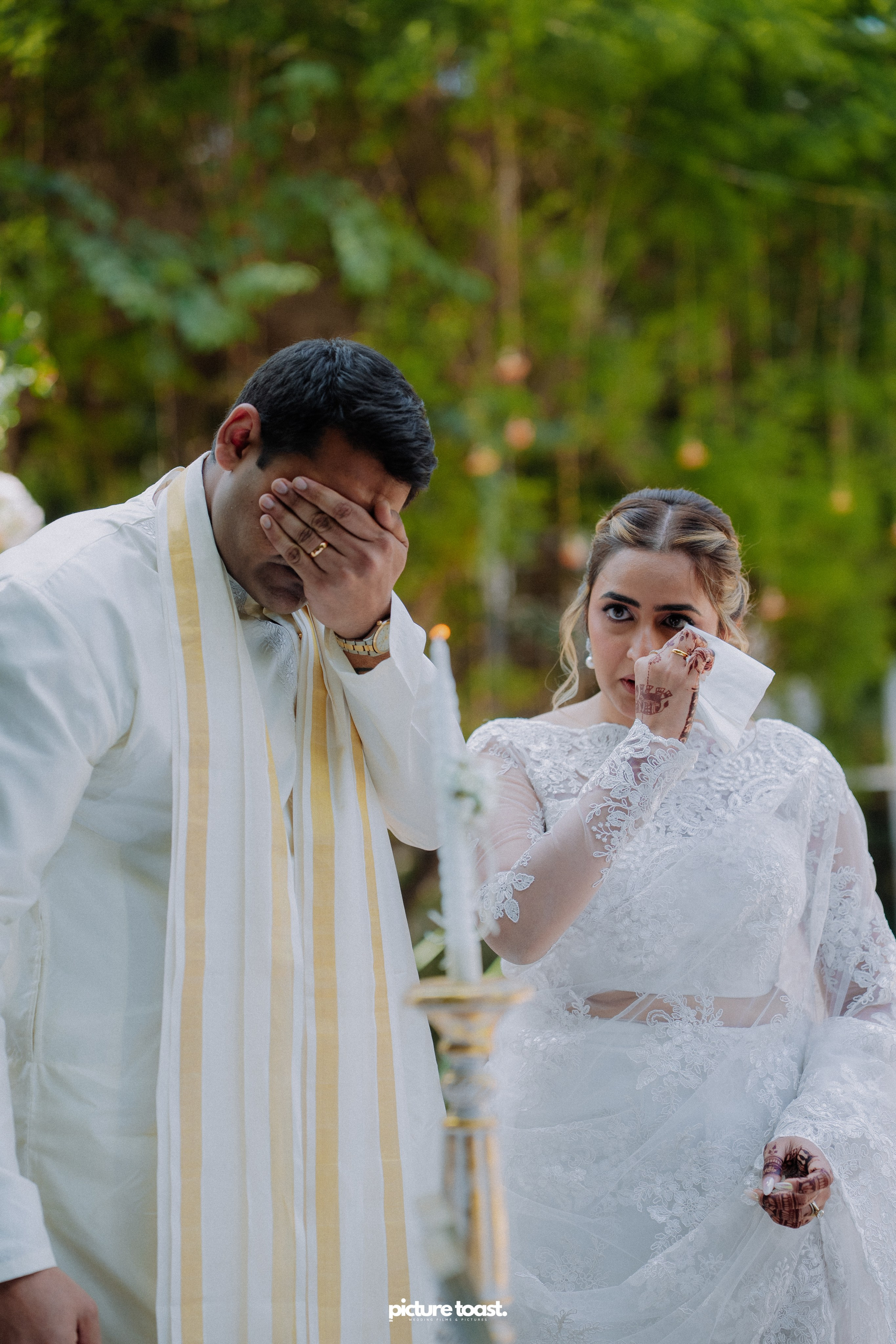 Blessing of Rajiv & Aashna. Fine art Wedding Photographers in India & Canada