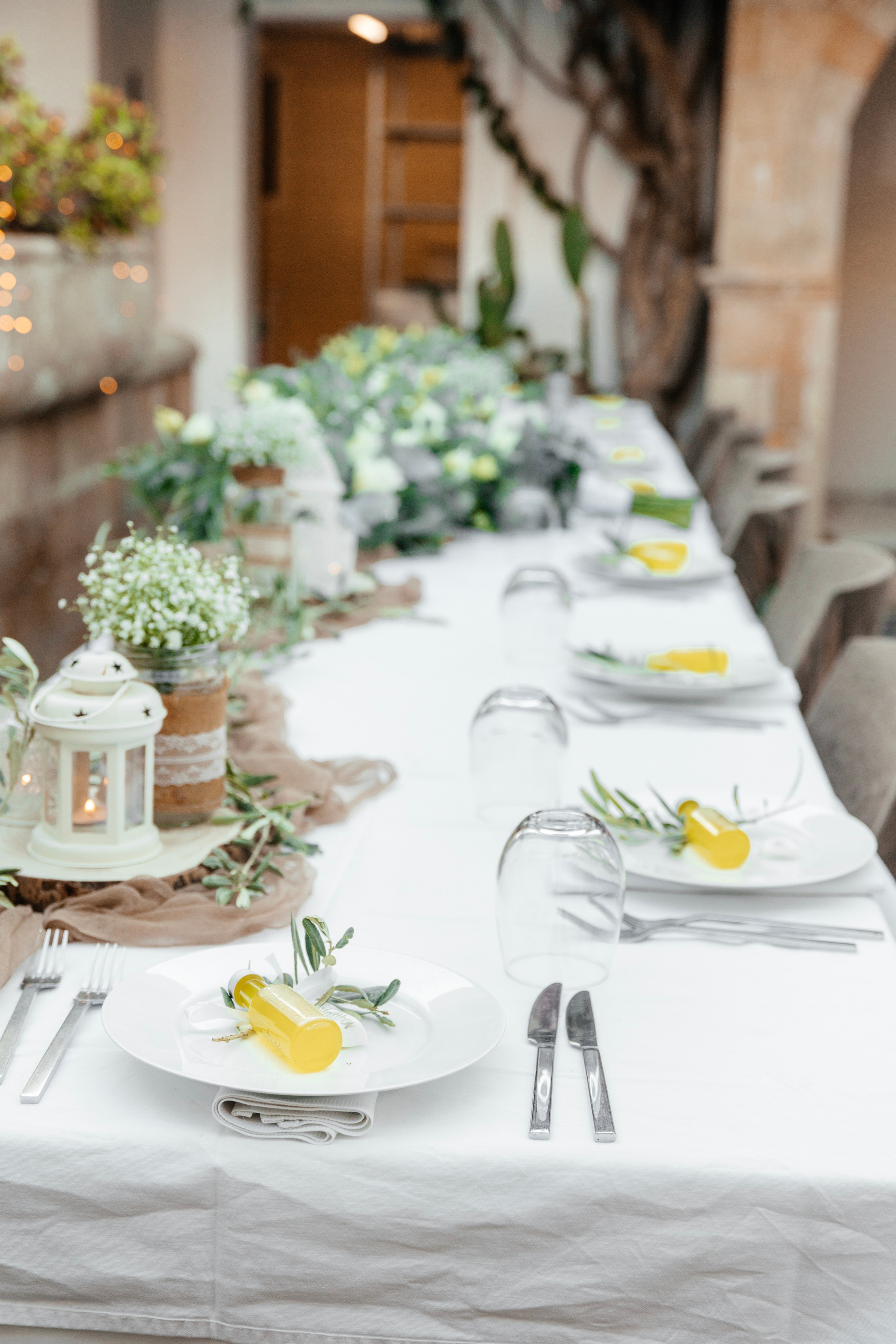 Wedding decoration in a traditional tavern in Lindos, Rhodes, Greece