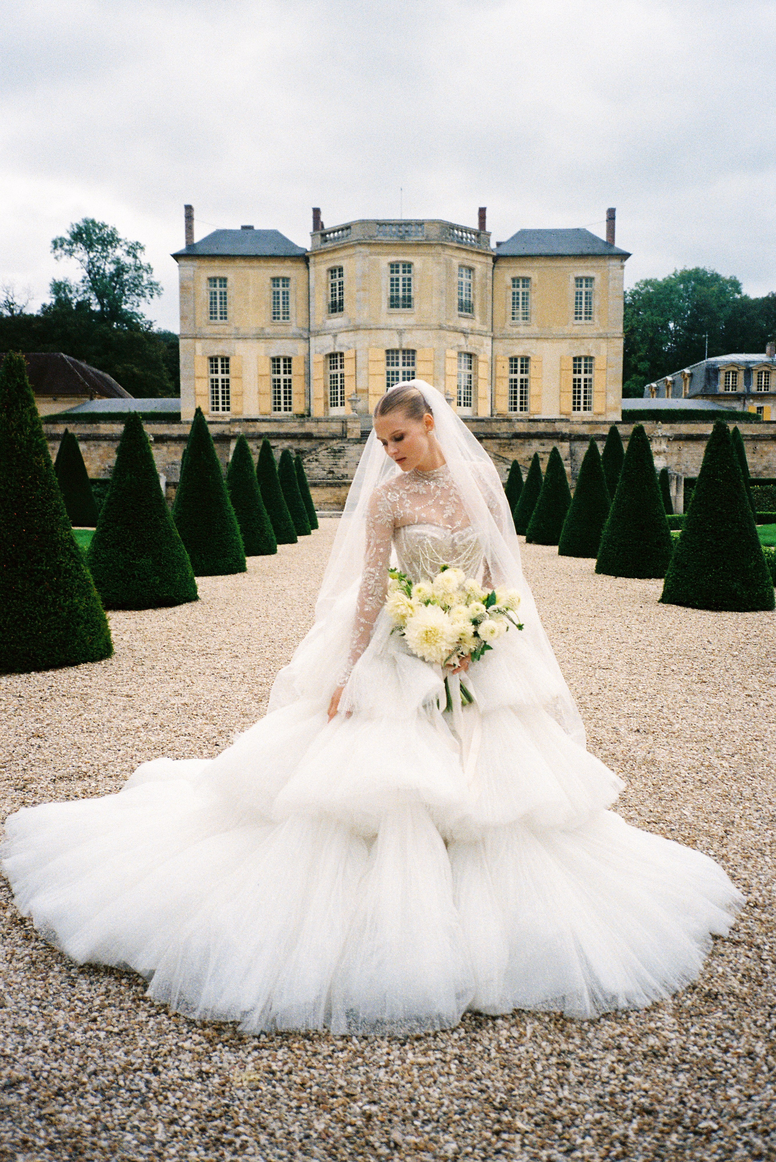 A luxury wedding at Chateau de Villette, just 40 minutes from Paris, captured entirely on film photography