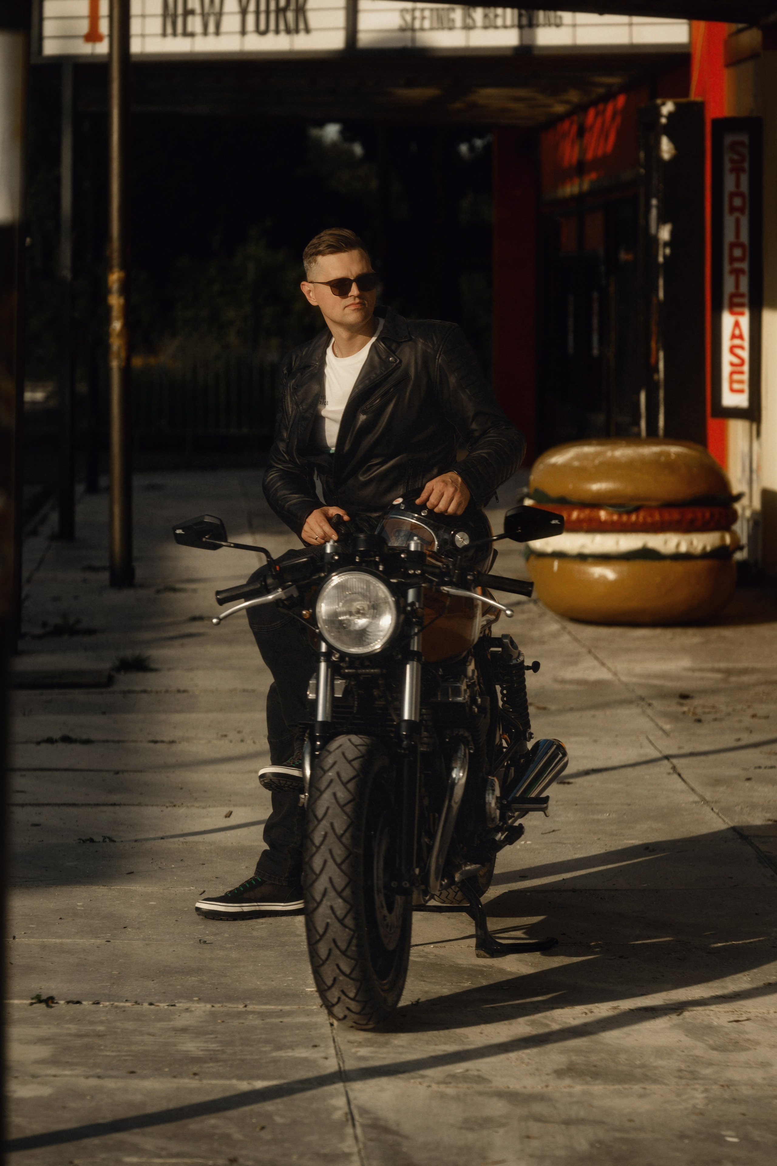 Café Racer Style Photography — Brutal Man & Custom Bike