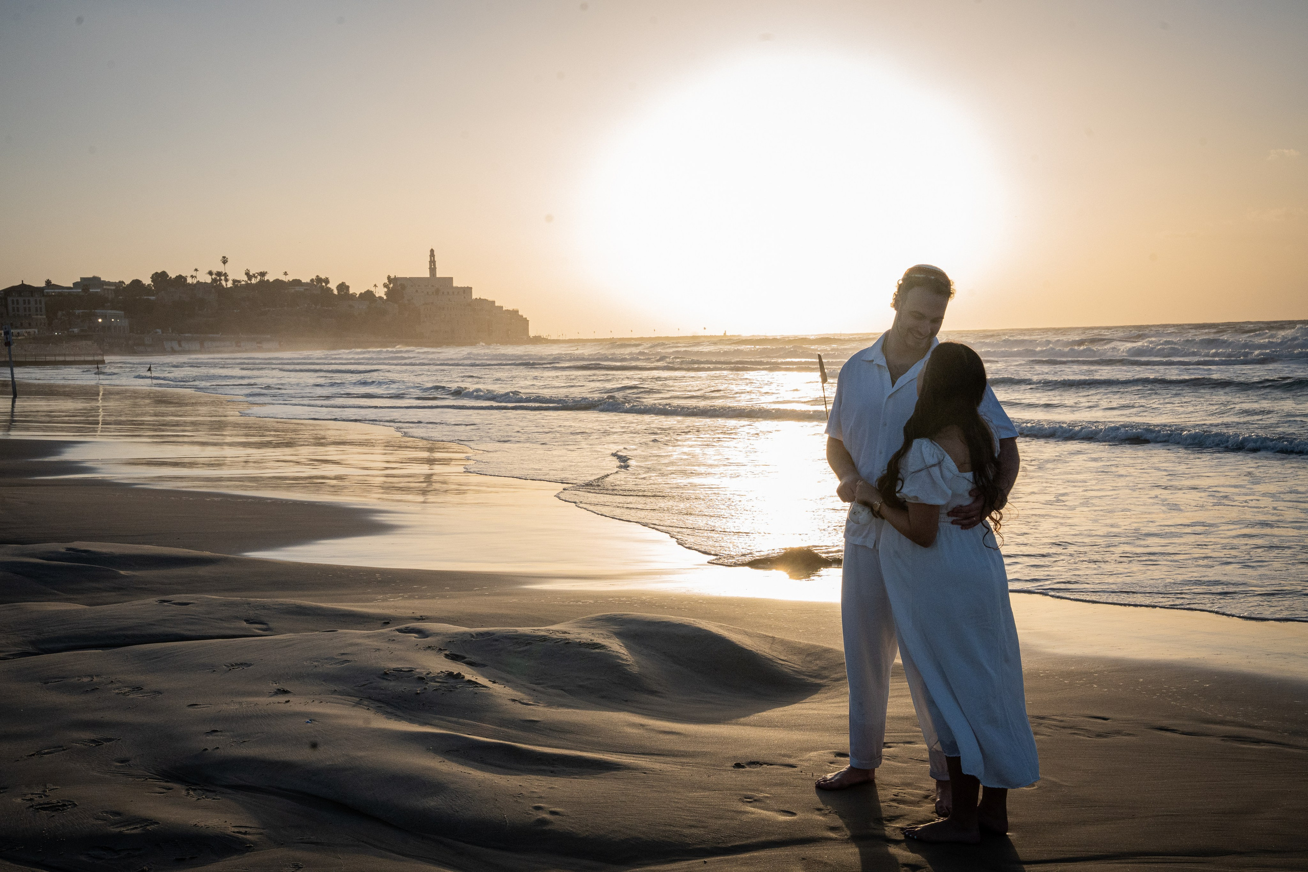 Naomi & Surli, Jaffa Beach, December 2025. Divign By Tehilah — Meaningful Graphic Design & Photography