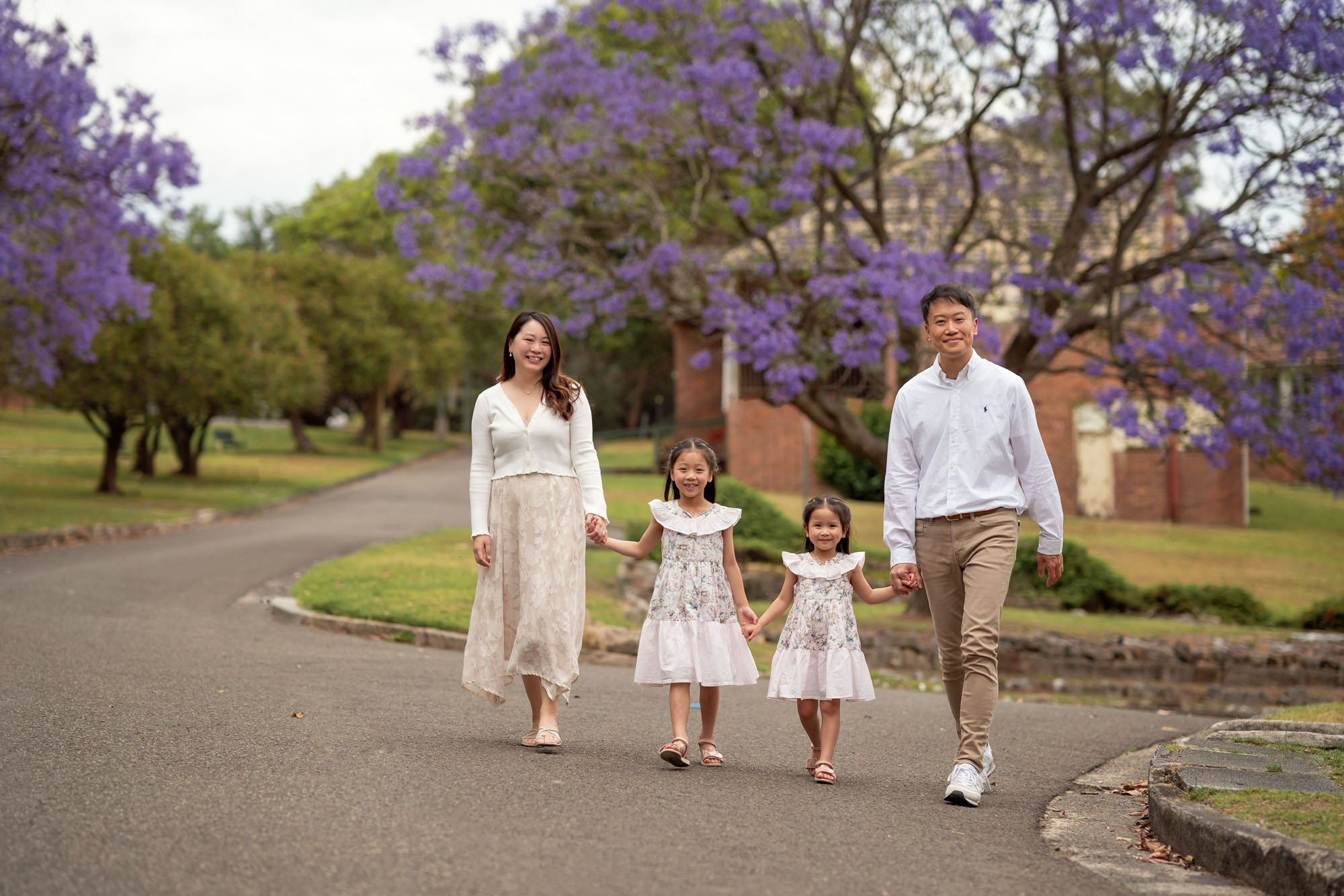 Jacaranda Photoshoot for a Family of Four!. Family and Maternity Photography in Sydney, Hills District
