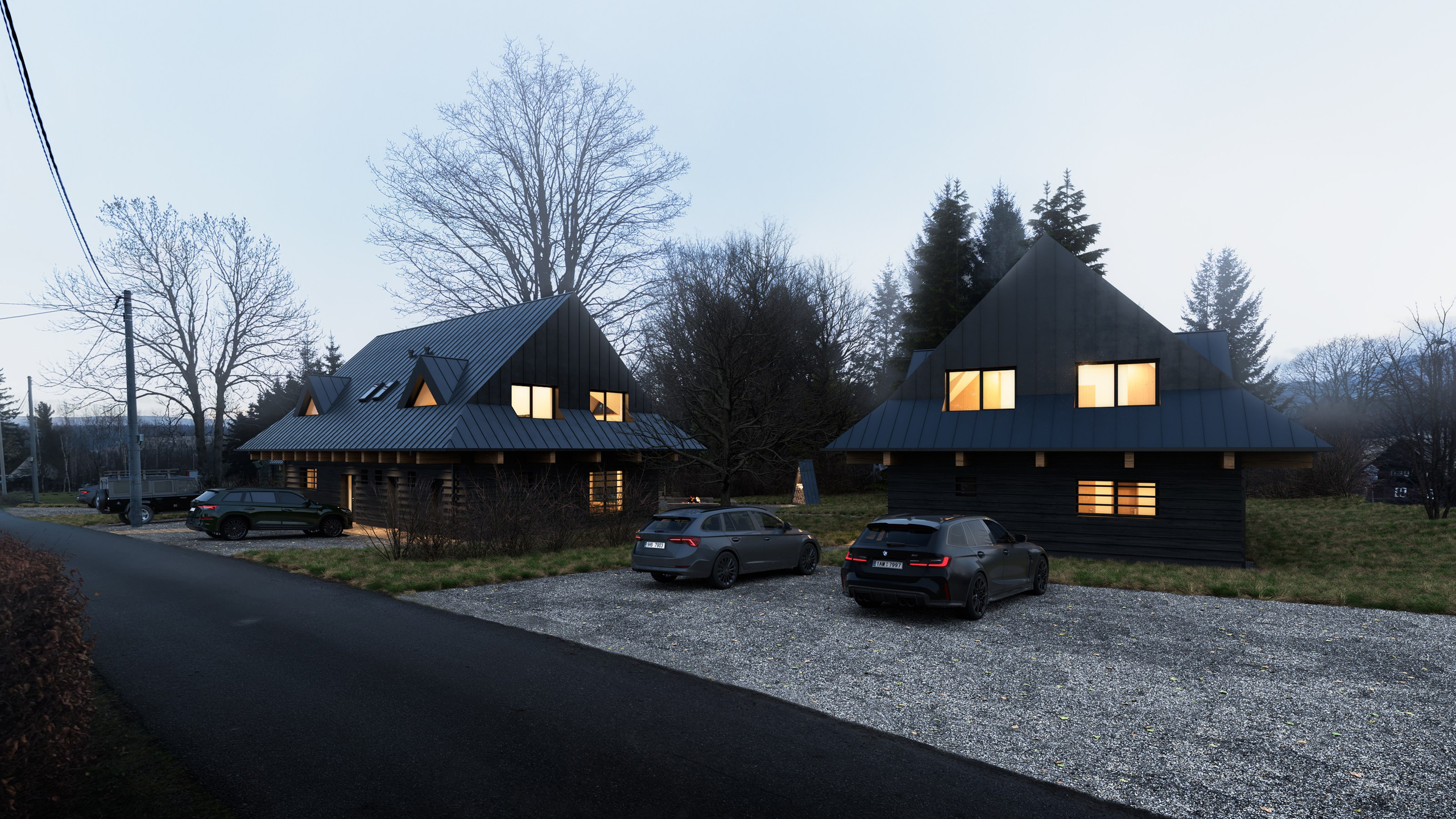 TŘÍ REKREAČNÍ CHATY. Filipenka architects