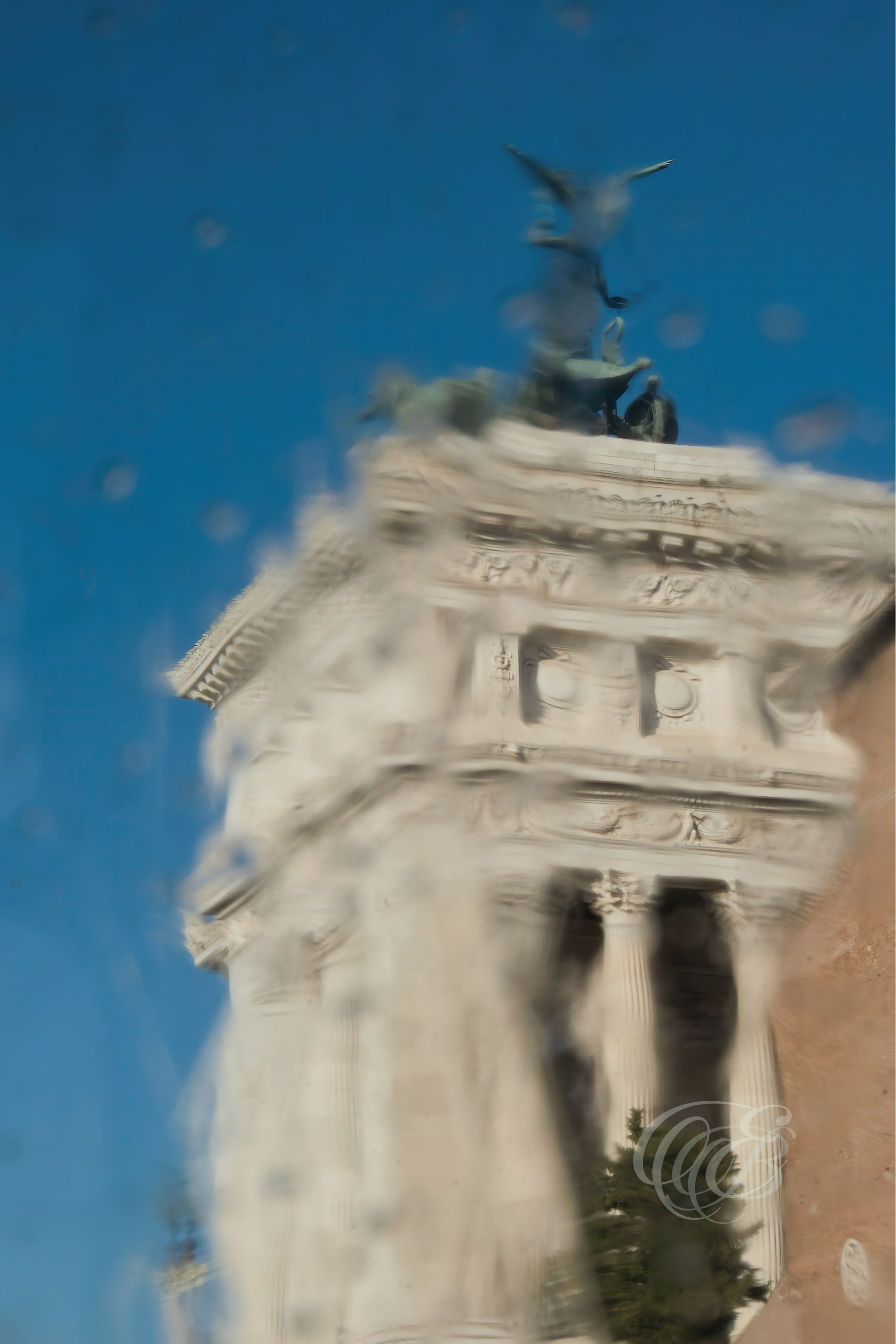 Rome Italy — Vittoriano seen through Capitoline Museum window — Eduardo Bartoli Fine Art Photography — Photograph of the Vittoriano monument framed by a window inside the Capitoline Museum in Rome, Italy — photography by Eduardo Bartoli.