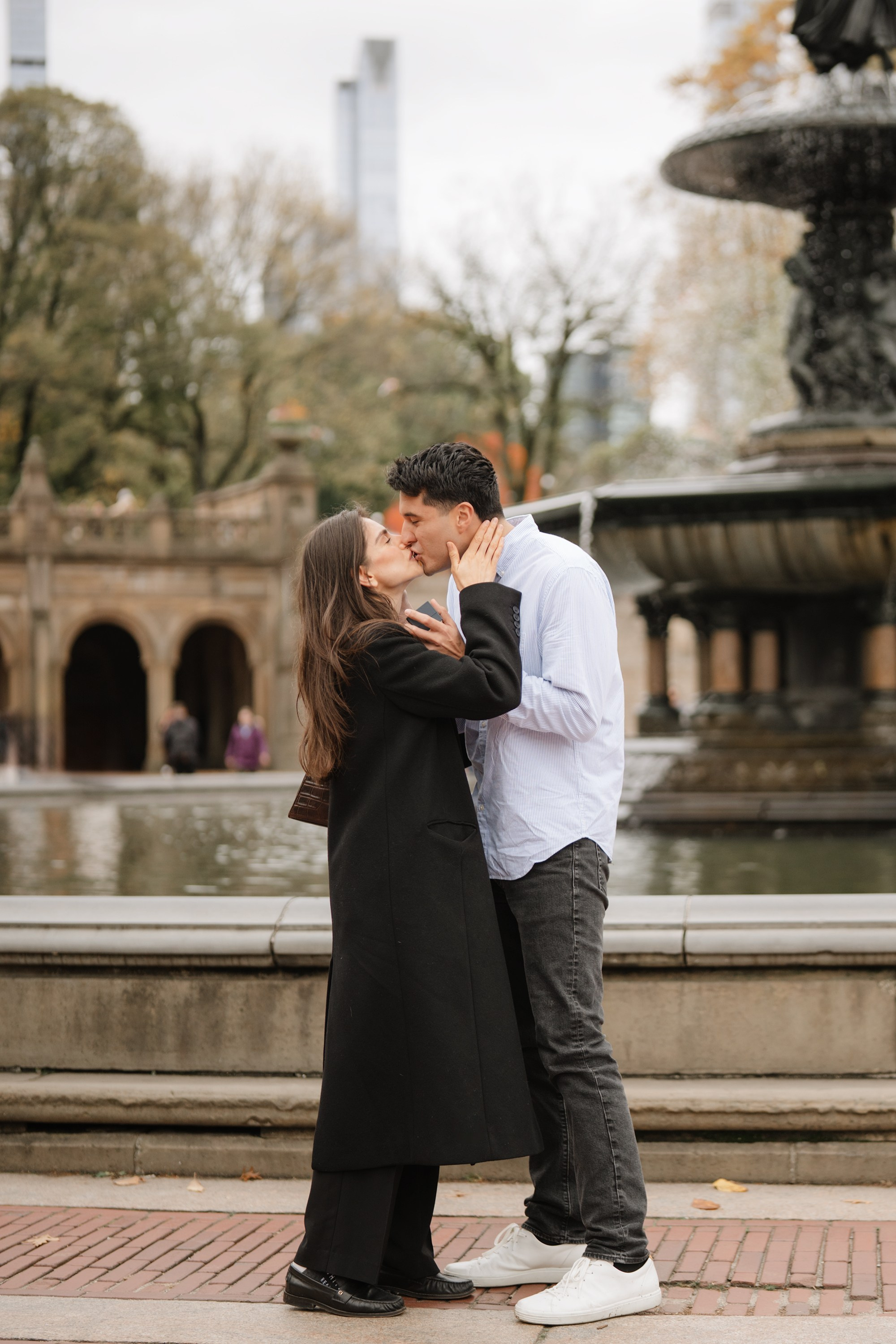 Proposal in Central Park. Fall 2025. Portrait and wedding photographer in New York