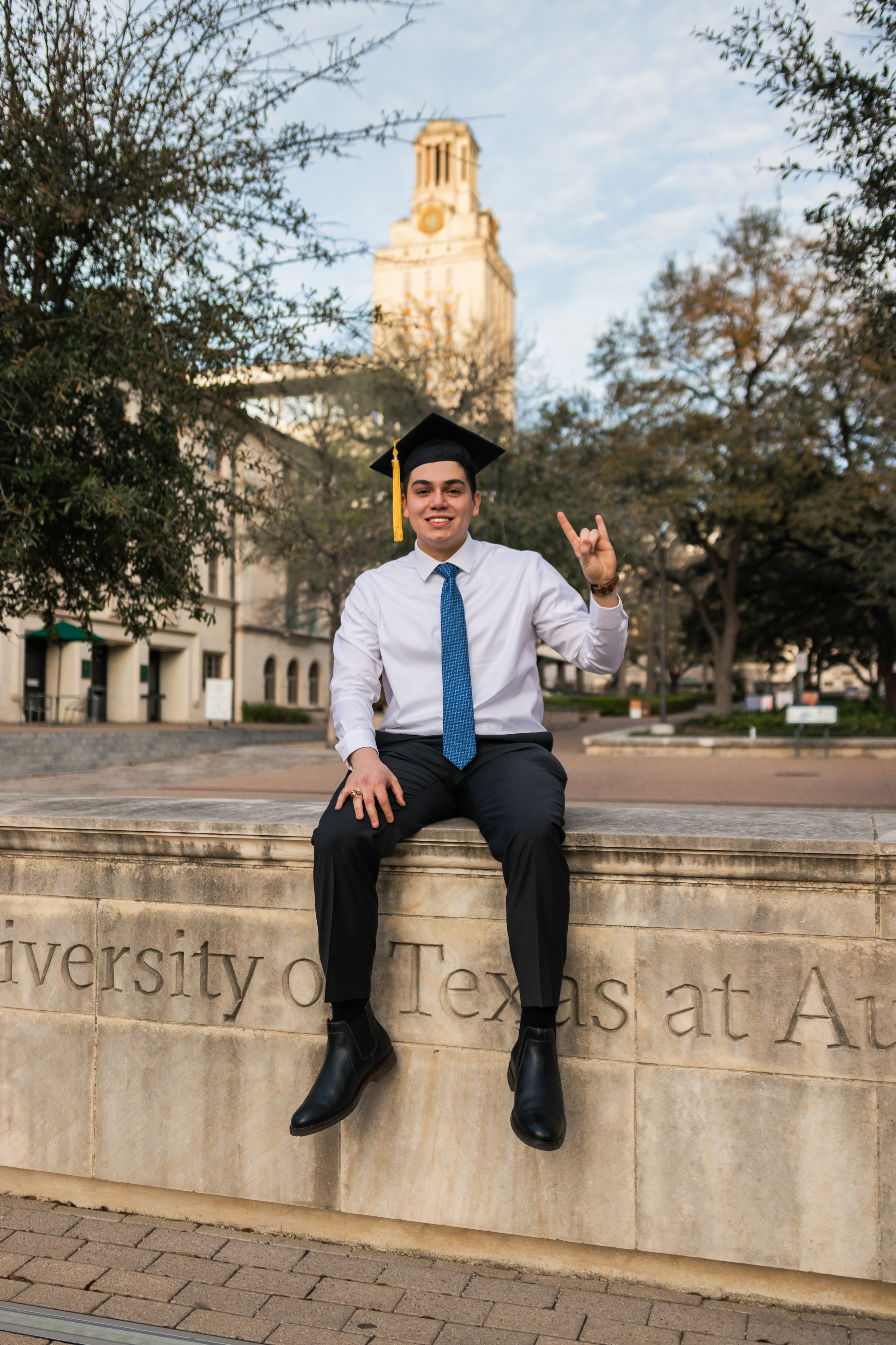 Christopher’s graduation photoshoot at the University of Texas Austin