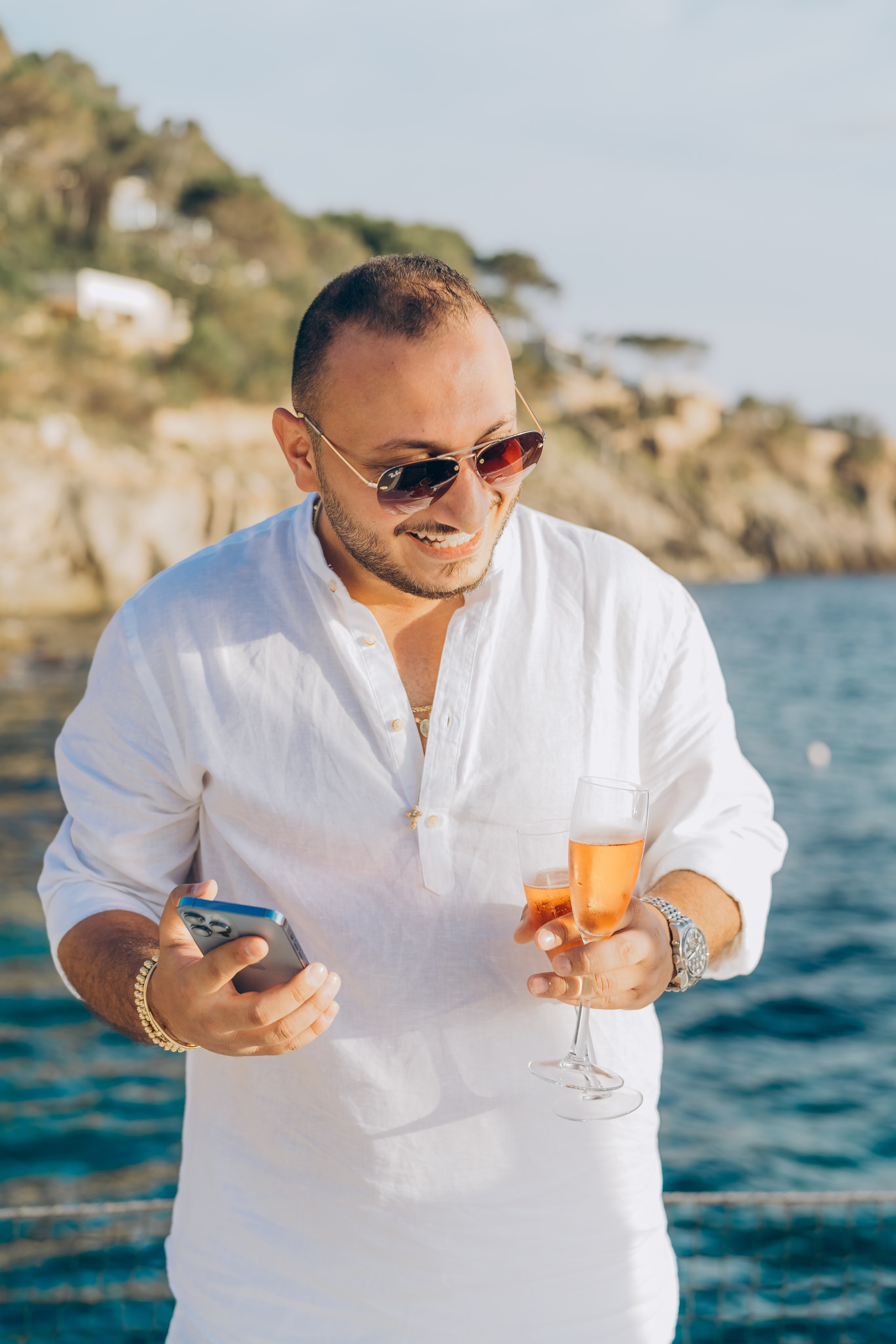 Engagement on a yacht at sunset. Фотограф у Пальма де Майорка