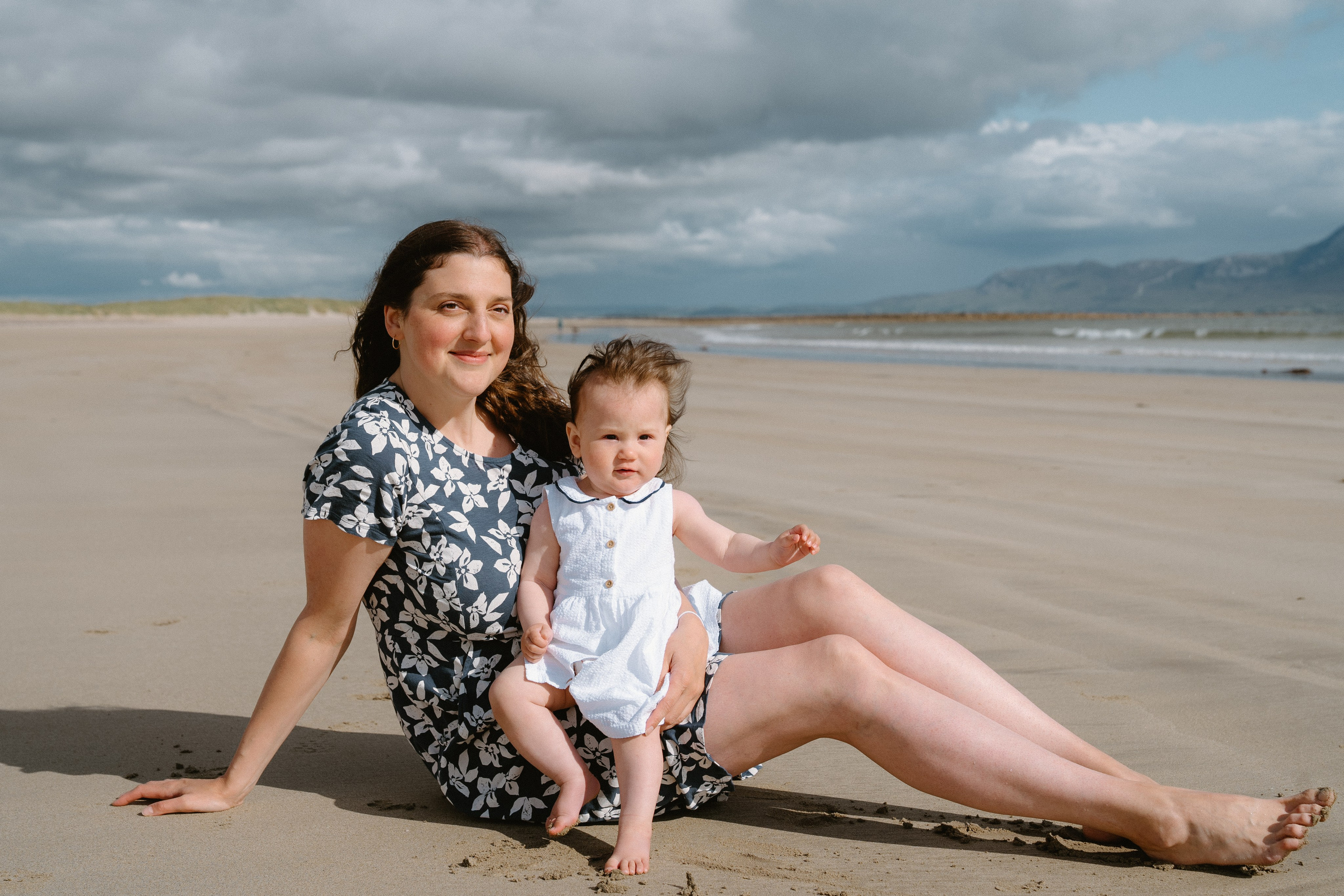 Darya and Mia at the ocean. Wedding and family photographer Ireland